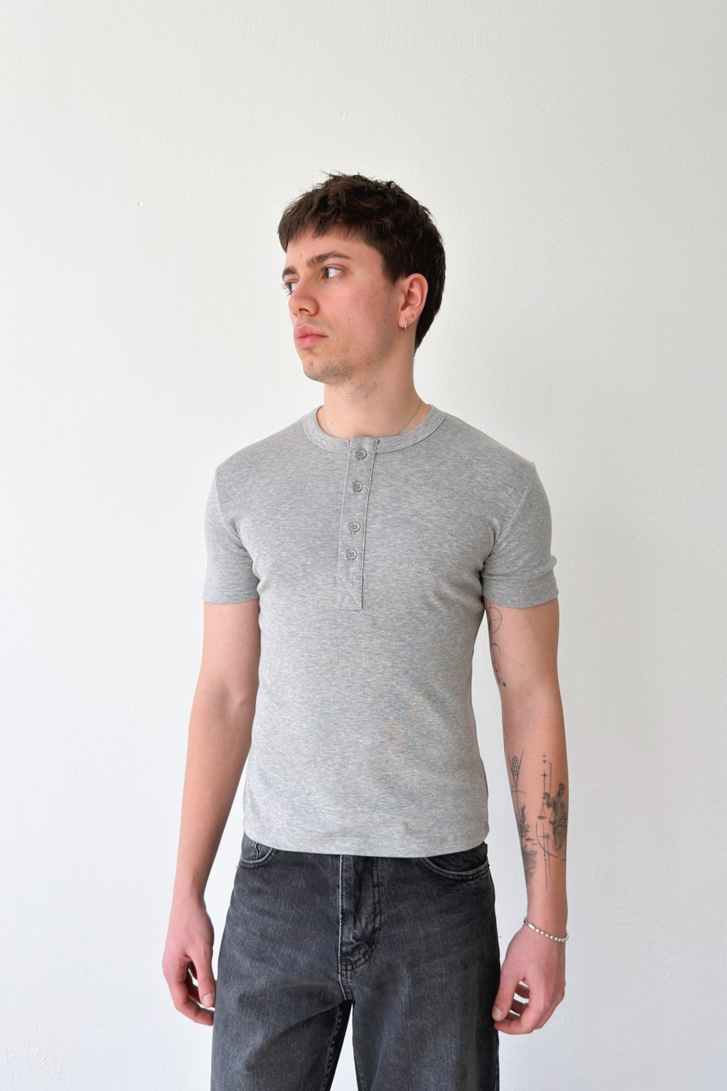 Buttoned Basic T-shirt