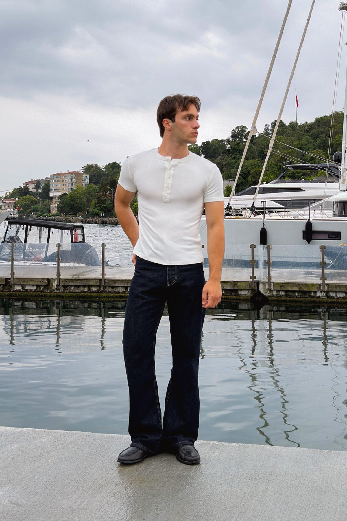Buttoned Basic T-shirt