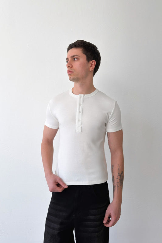 Buttoned Basic T-shirt