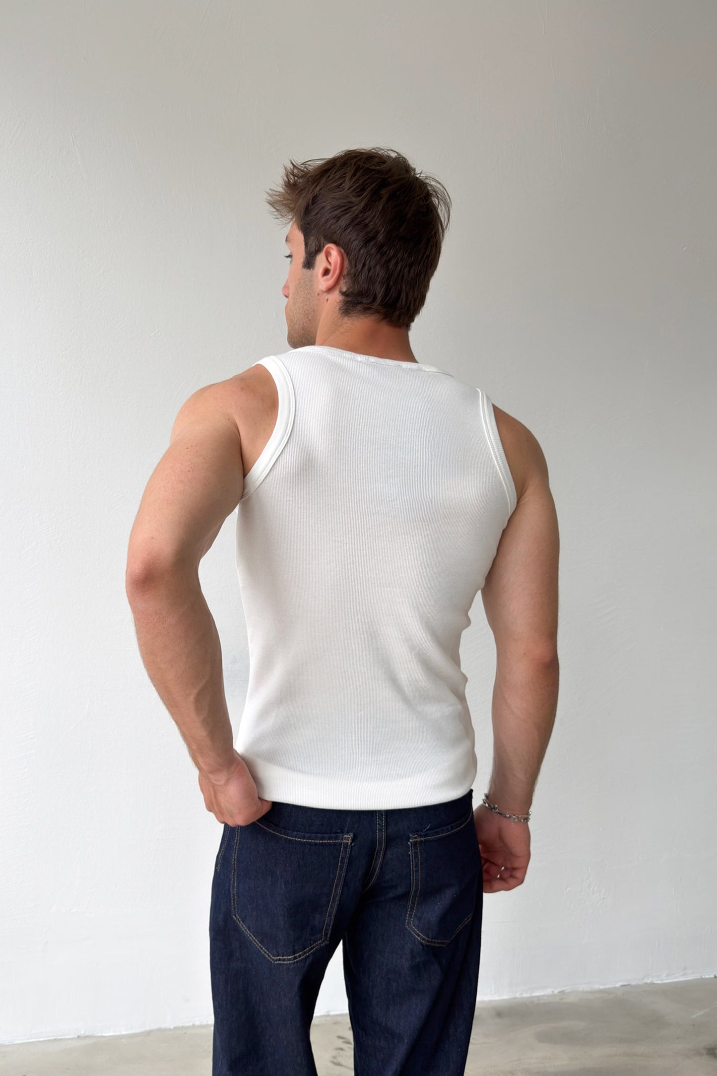 Buttoned Ribbed Undershirt