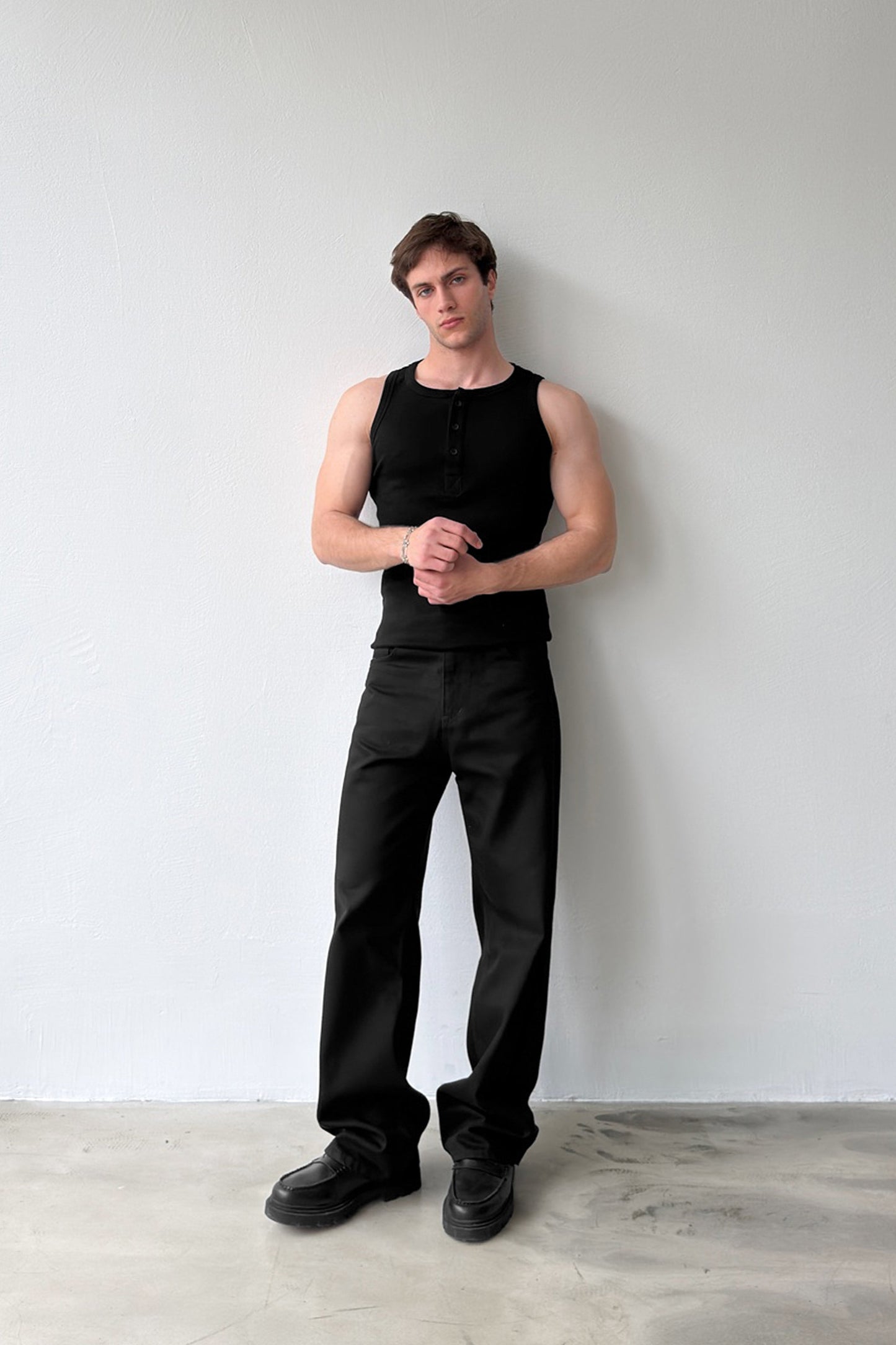 Buttoned Ribbed Undershirt