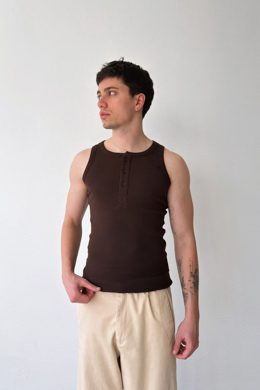 Buttoned Ribbed Undershirt
