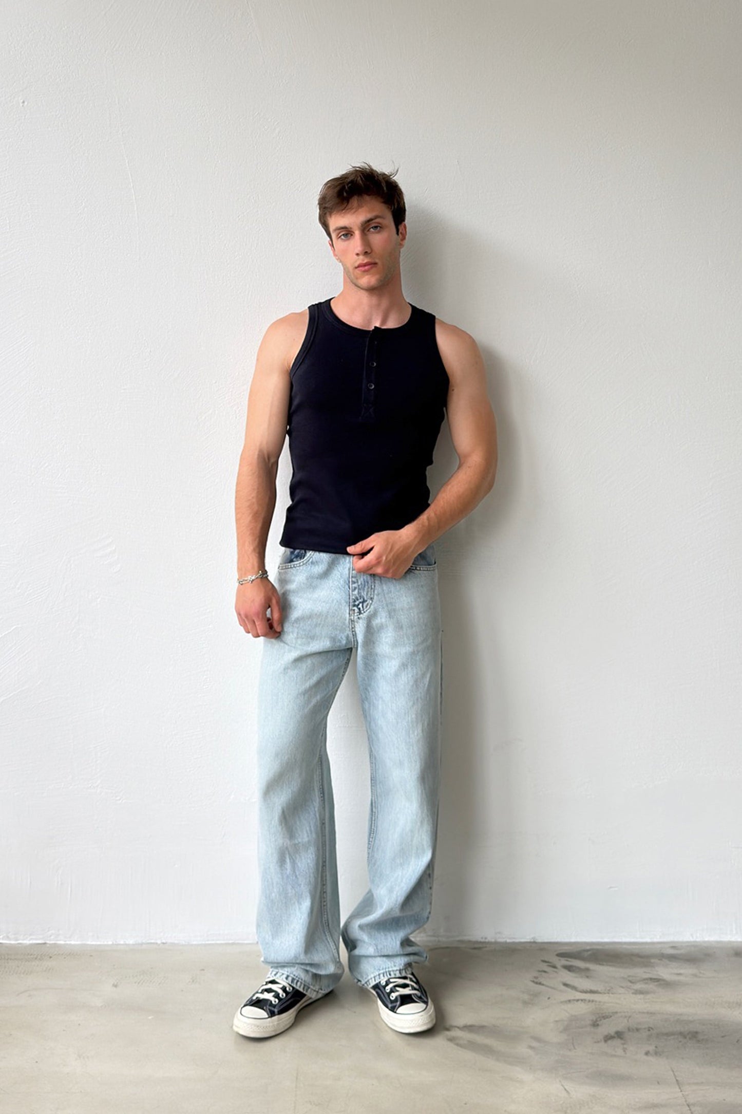 Buttoned Ribbed Undershirt