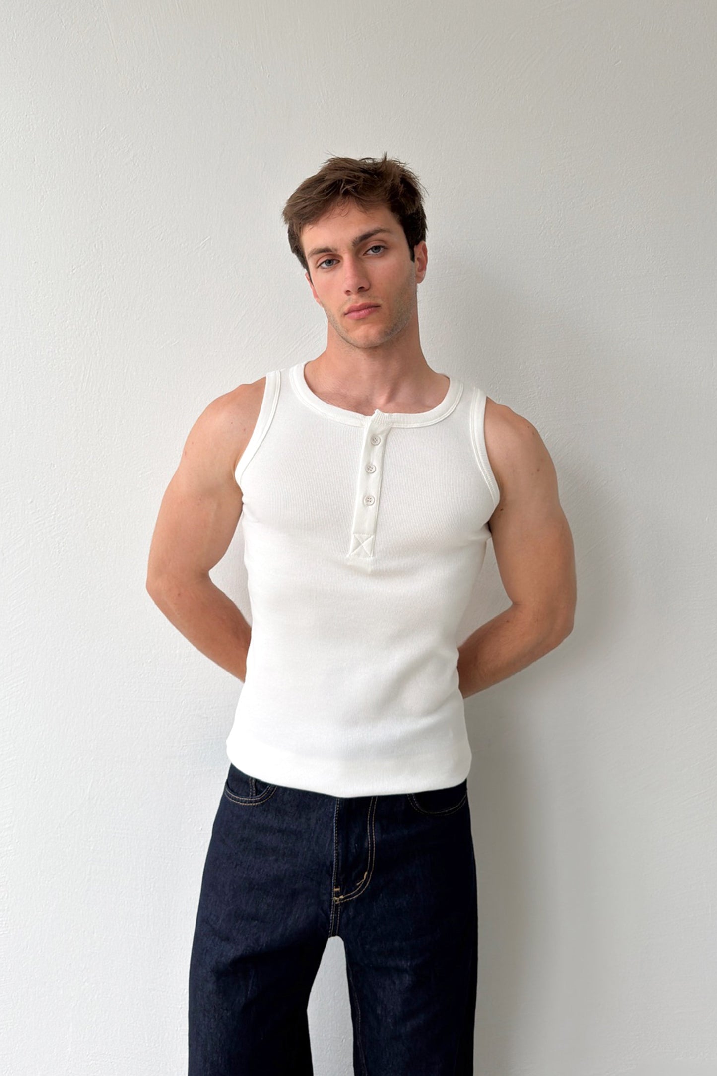 Buttoned Ribbed Undershirt