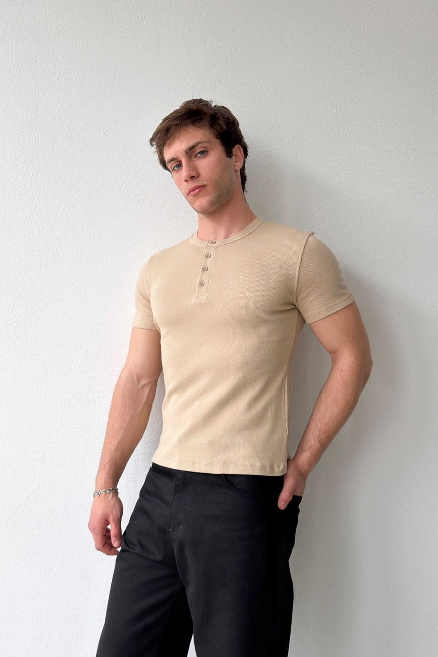 Buttoned Corduroy T-shirt