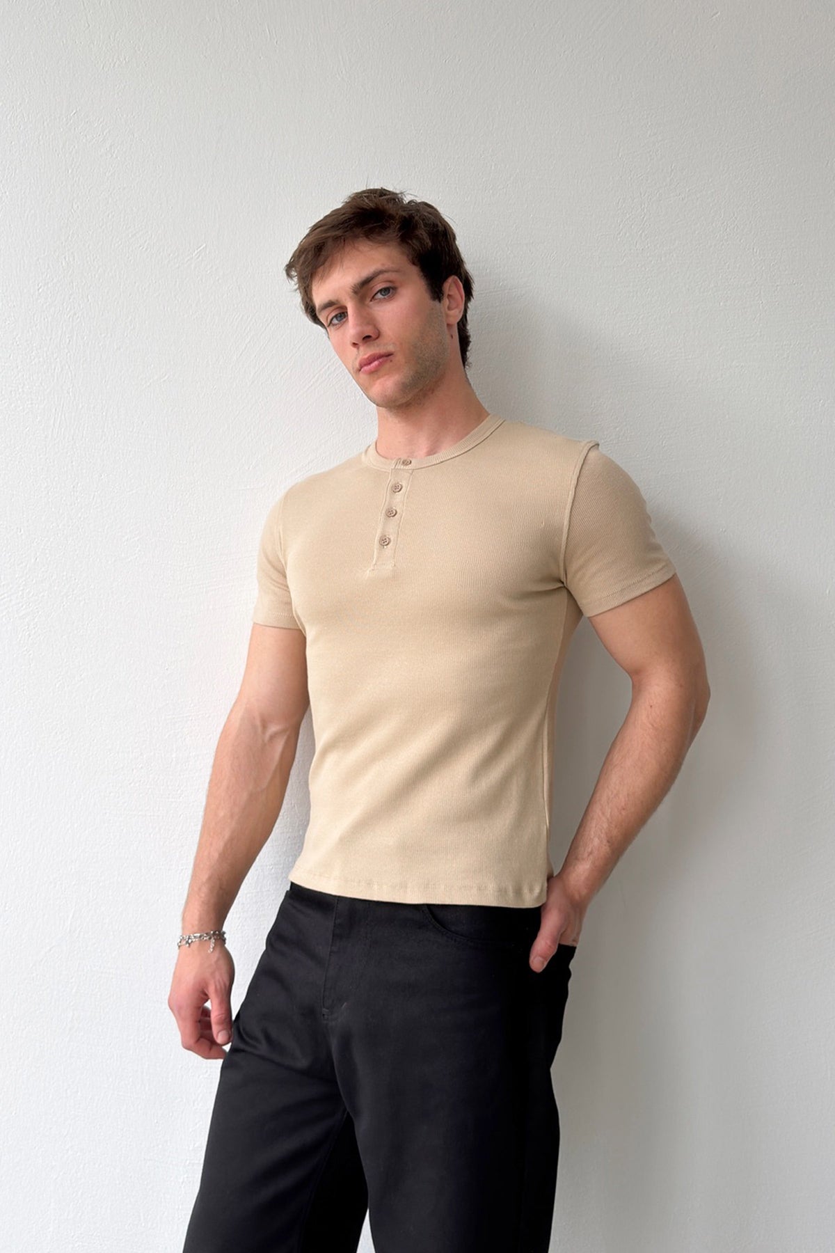 Buttoned Corduroy T-shirt