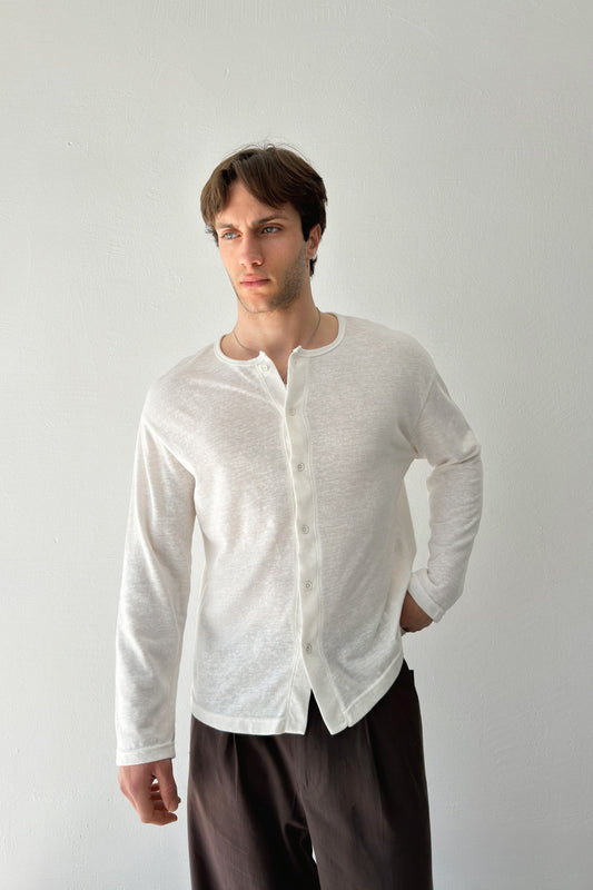 Buttoned Oversize Thin Cardigan