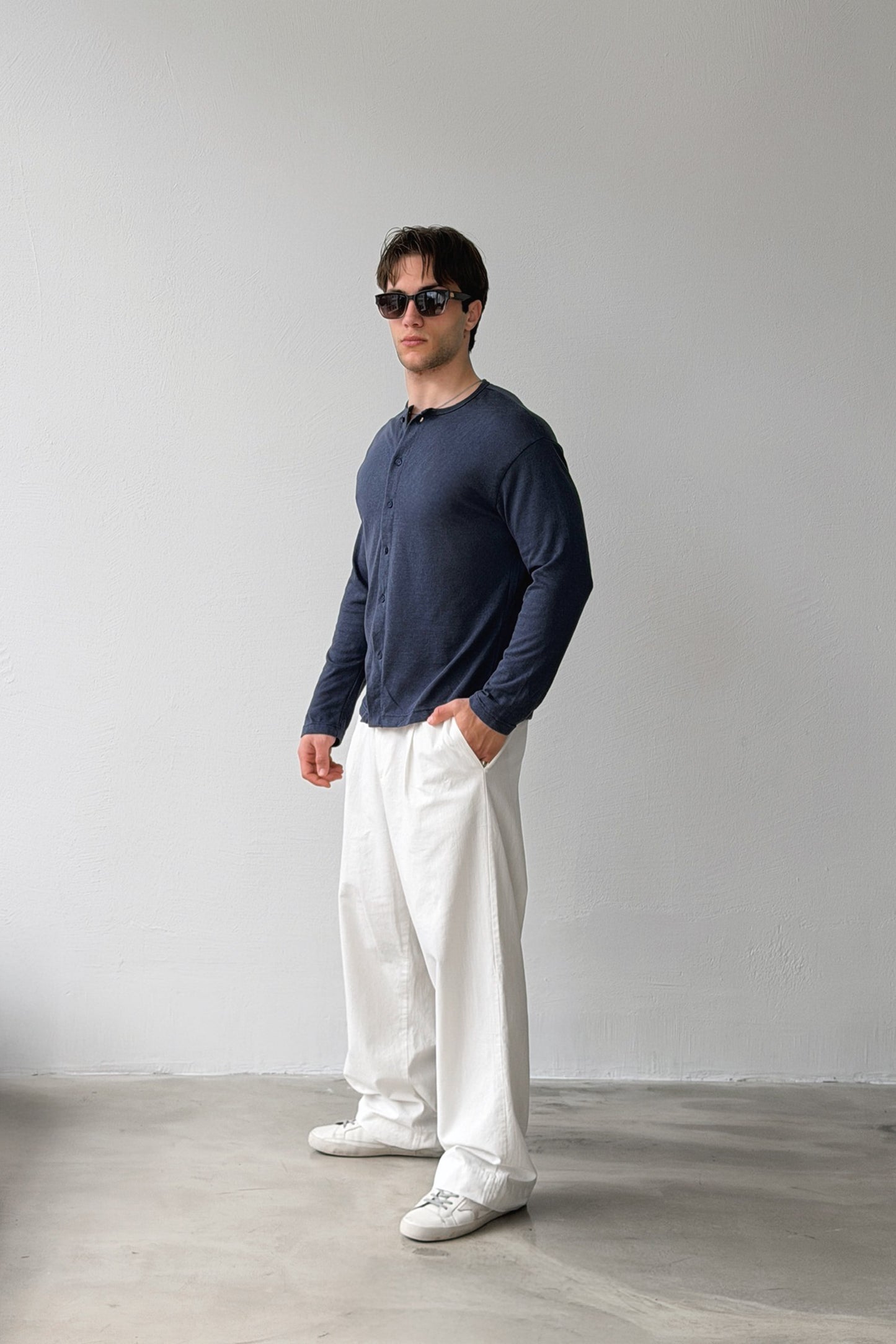 Buttoned Oversize Thin Cardigan