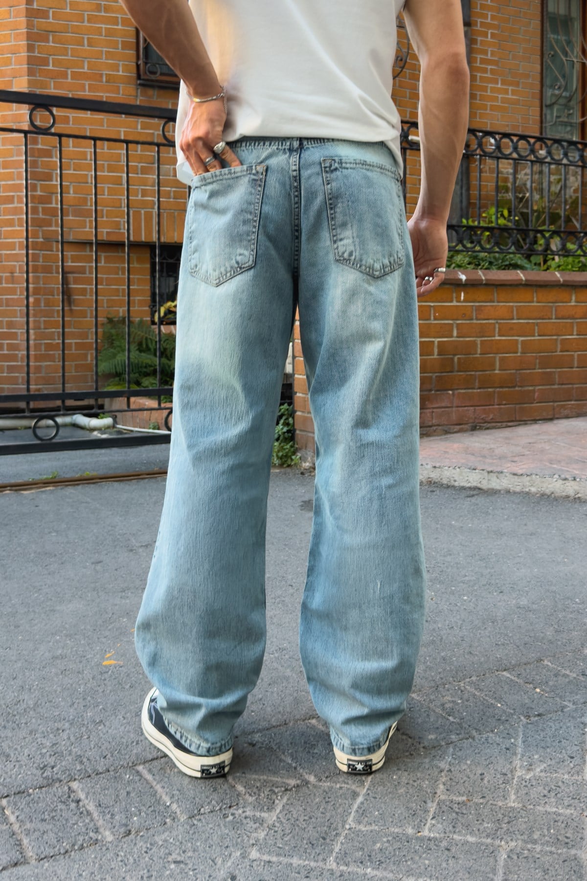 Distressed Night Blue Regular Pants