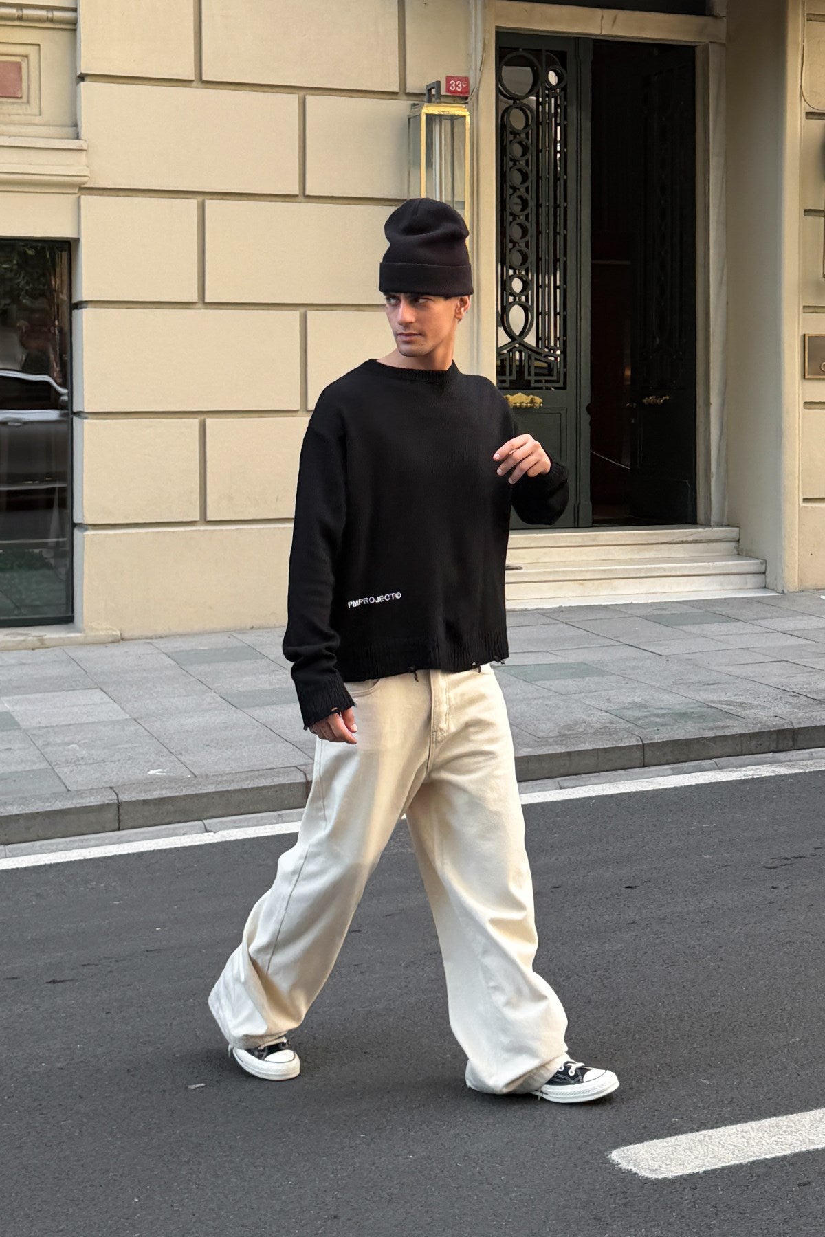 Erosion Black Boxy Fit Knit