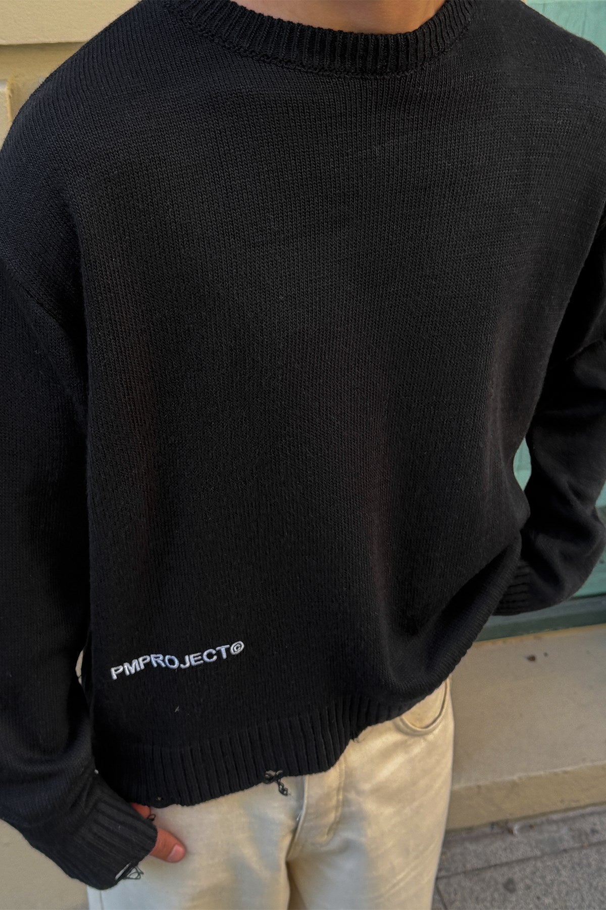 Erosion Black Boxy Fit Knit