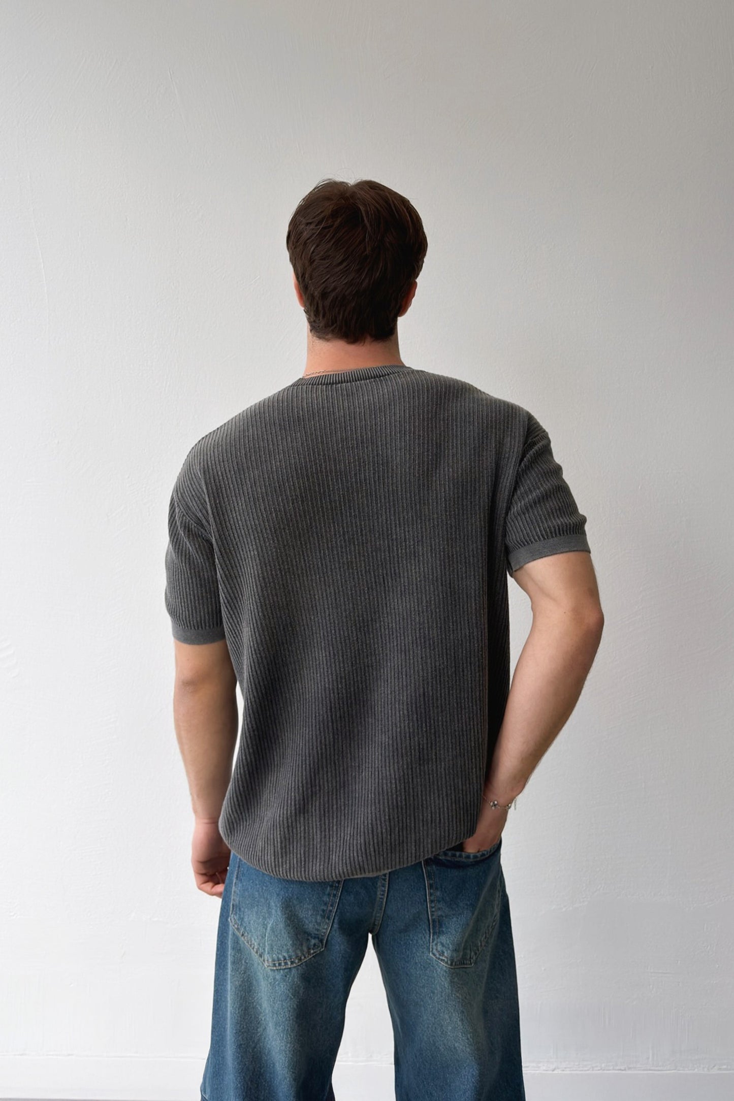 Ribbed Knit T-shirt
