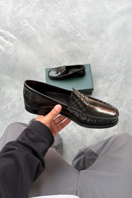 Brown Leather Shoes with Bow