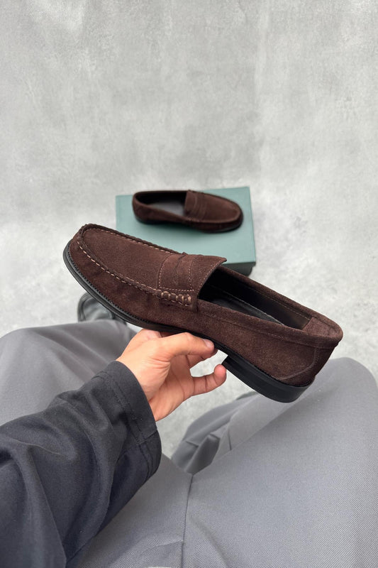 Brown Suede Shoes with Bow