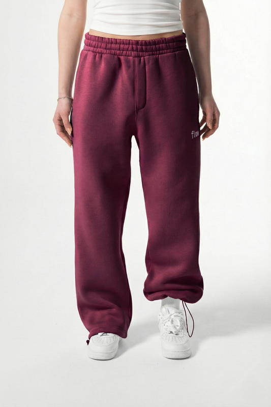Flaw Atelier Burgundy Baggy Sweatpants