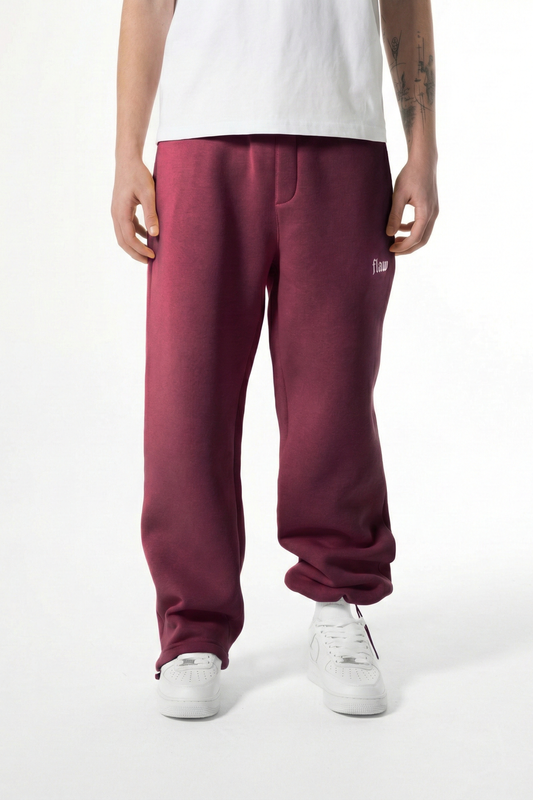 Flaw Atelier Burgundy Baggy Sweatpants