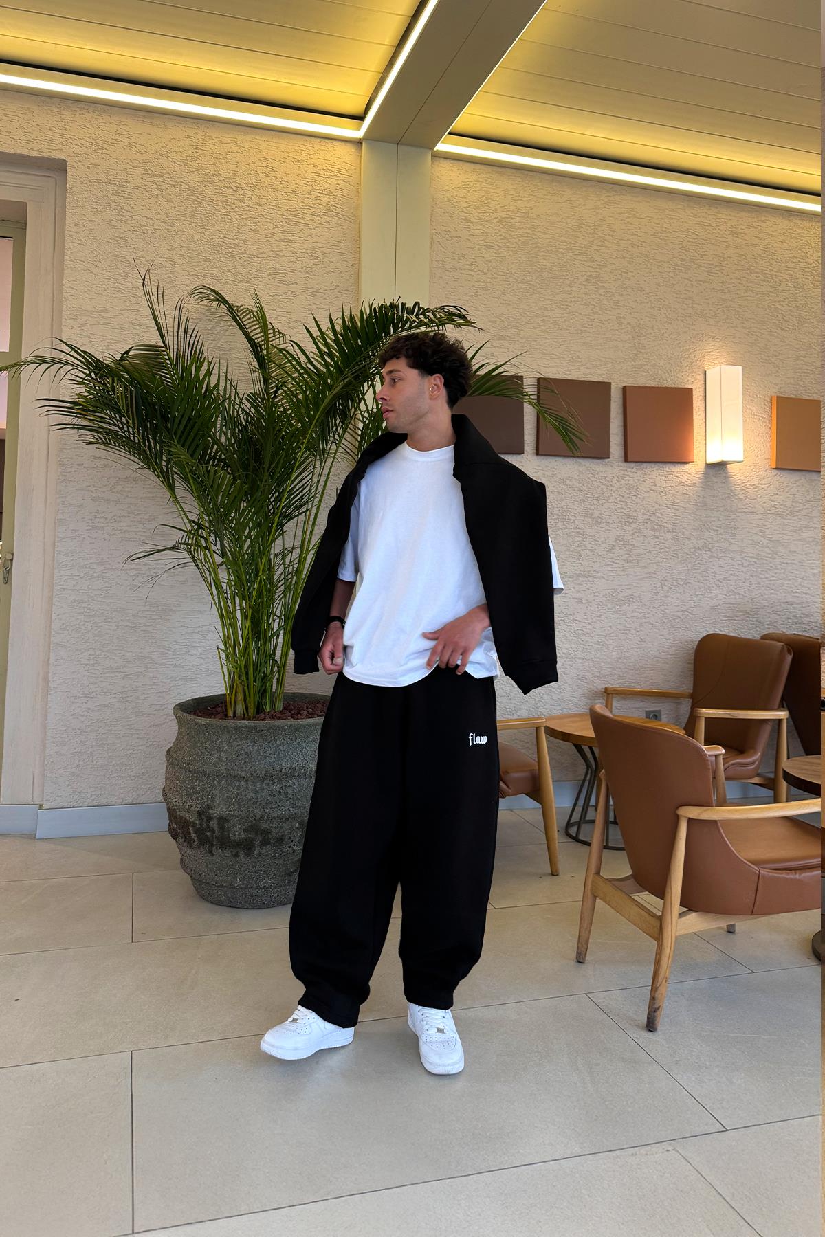 Flex Tech Oversize Black Sweatpants Black