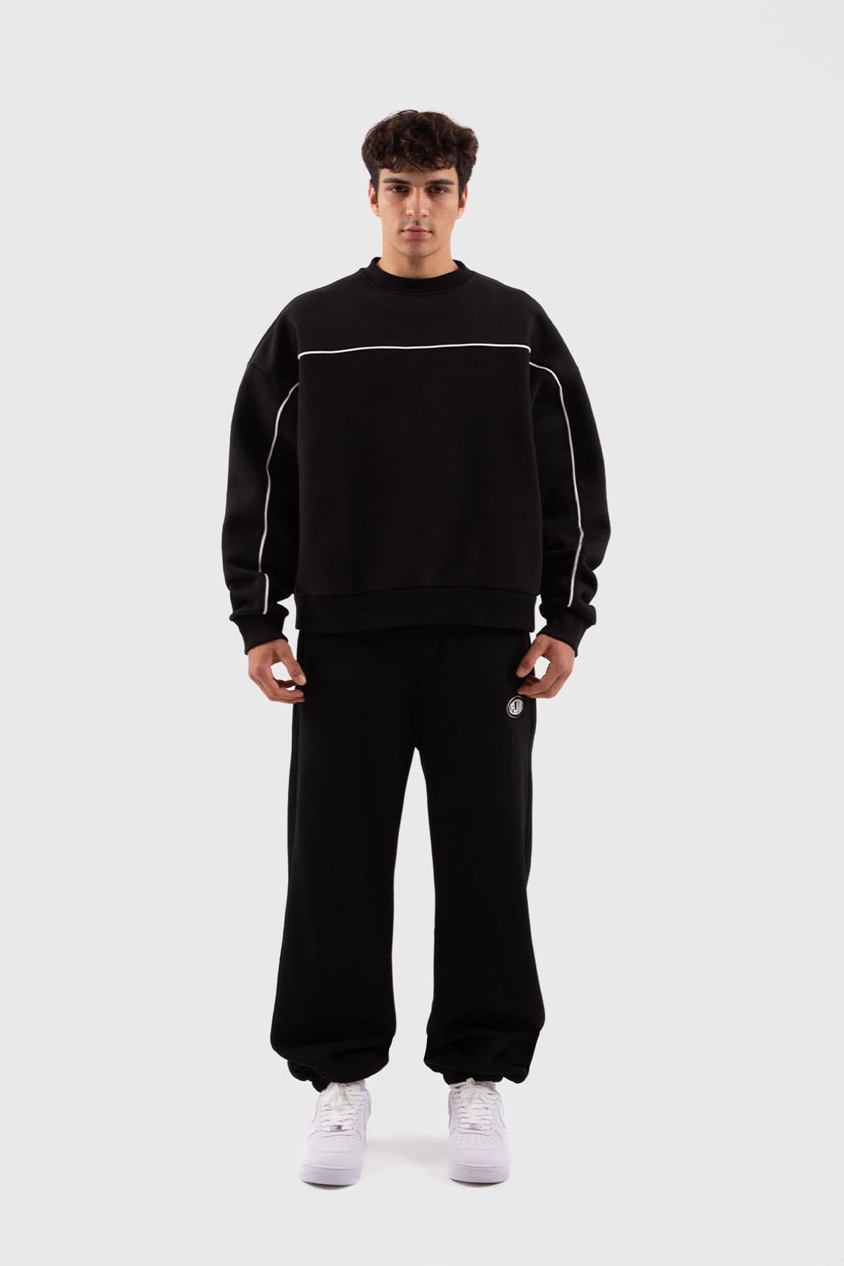 Flaw Atelier Old Skool Fitted Cotton Sweatshirt Black