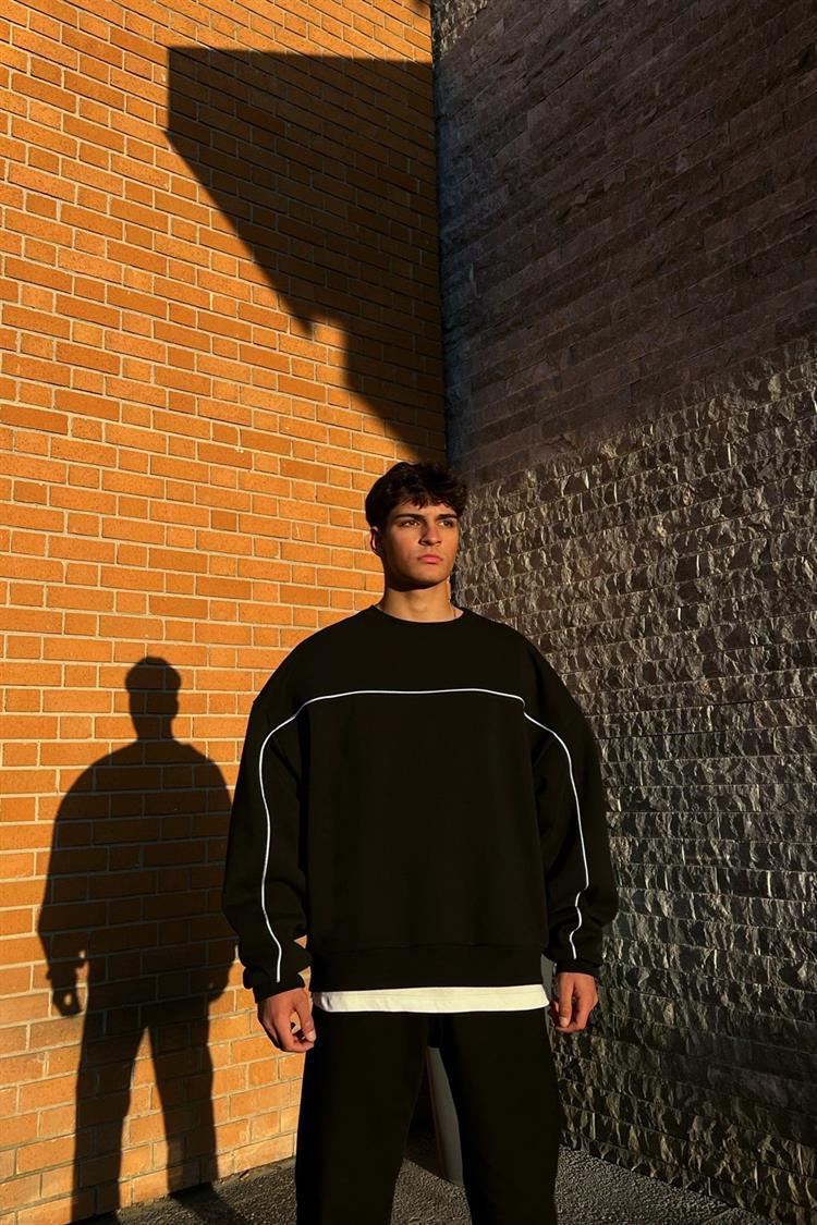Flaw Atelier Old Skool Fitted Cotton Sweatshirt Black