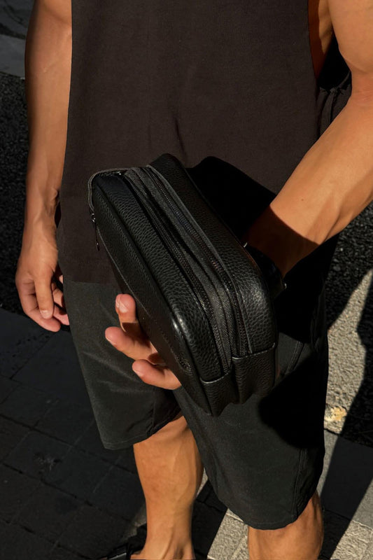 Flaw Cult Double Zipper Handbag Black