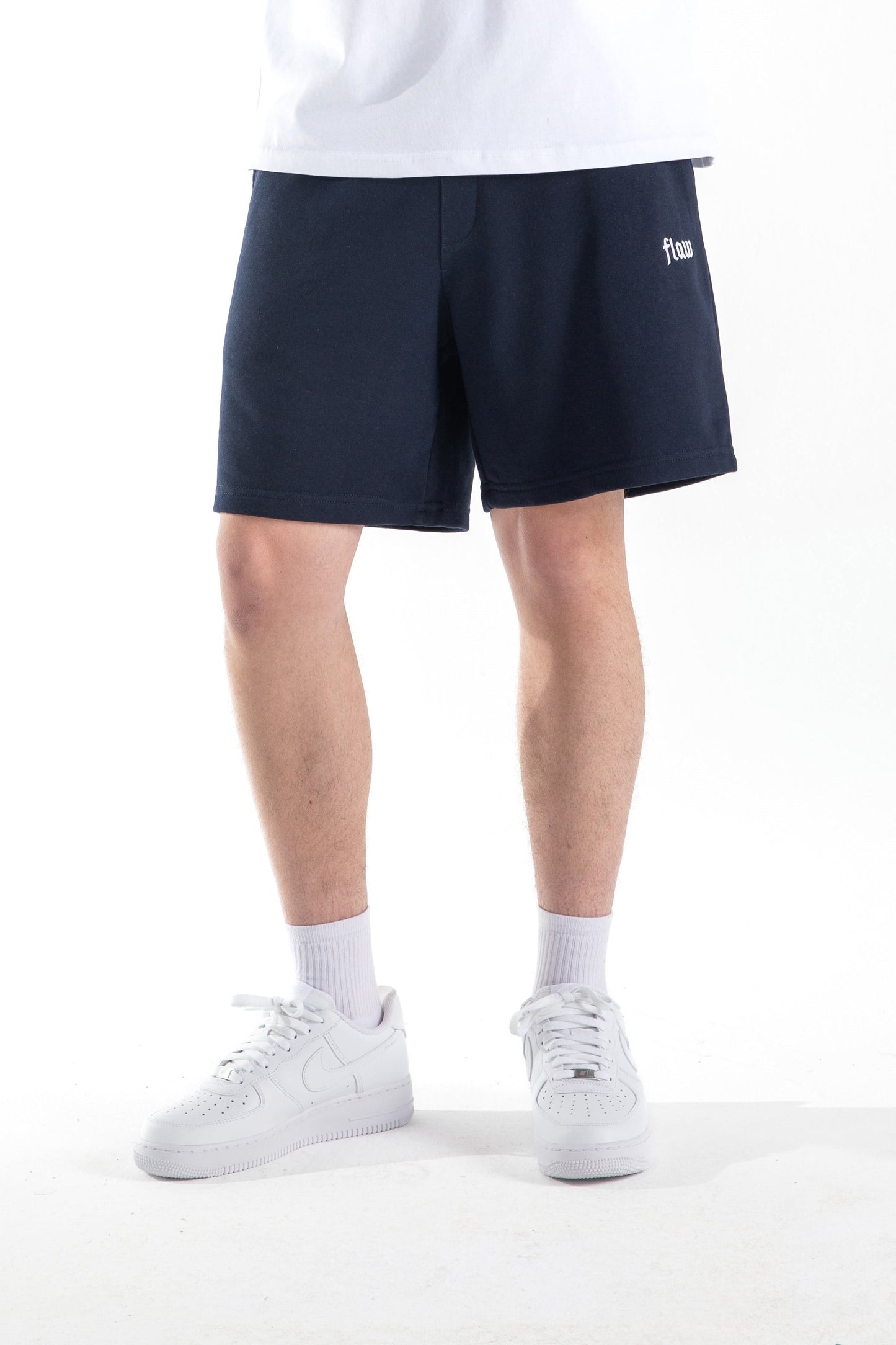 Flaw Embroidered Elastic Waist Shorts