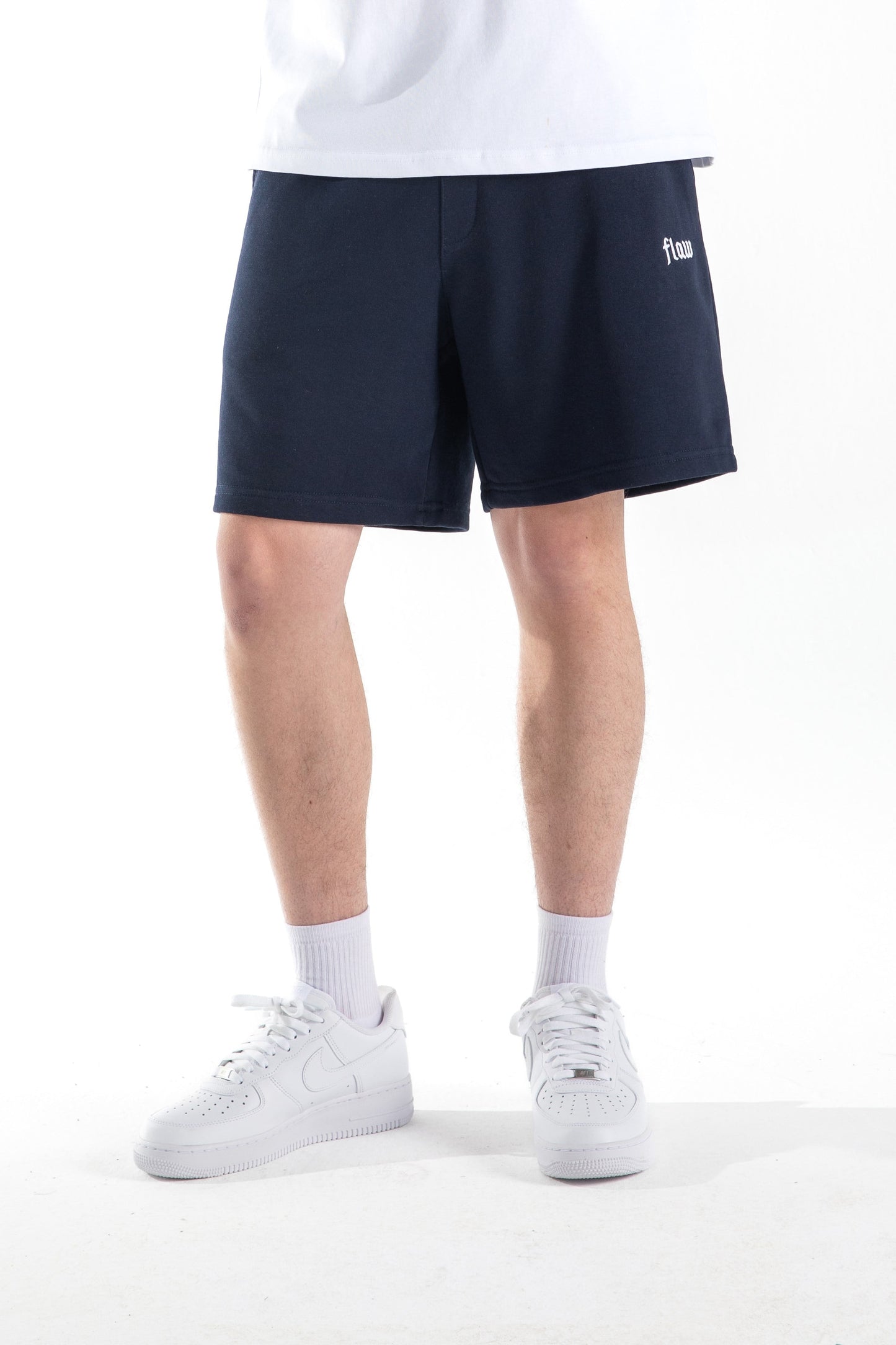 Flaw Embroidered Elastic Waist Shorts