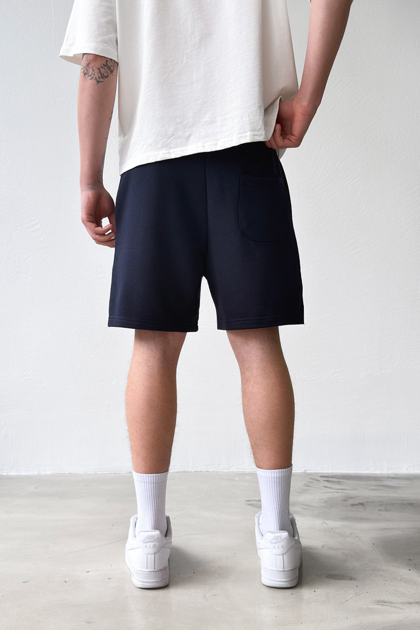 Flaw Embroidered Elastic Waist Shorts