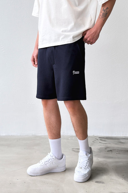 Flaw Embroidered Elastic Waist Shorts