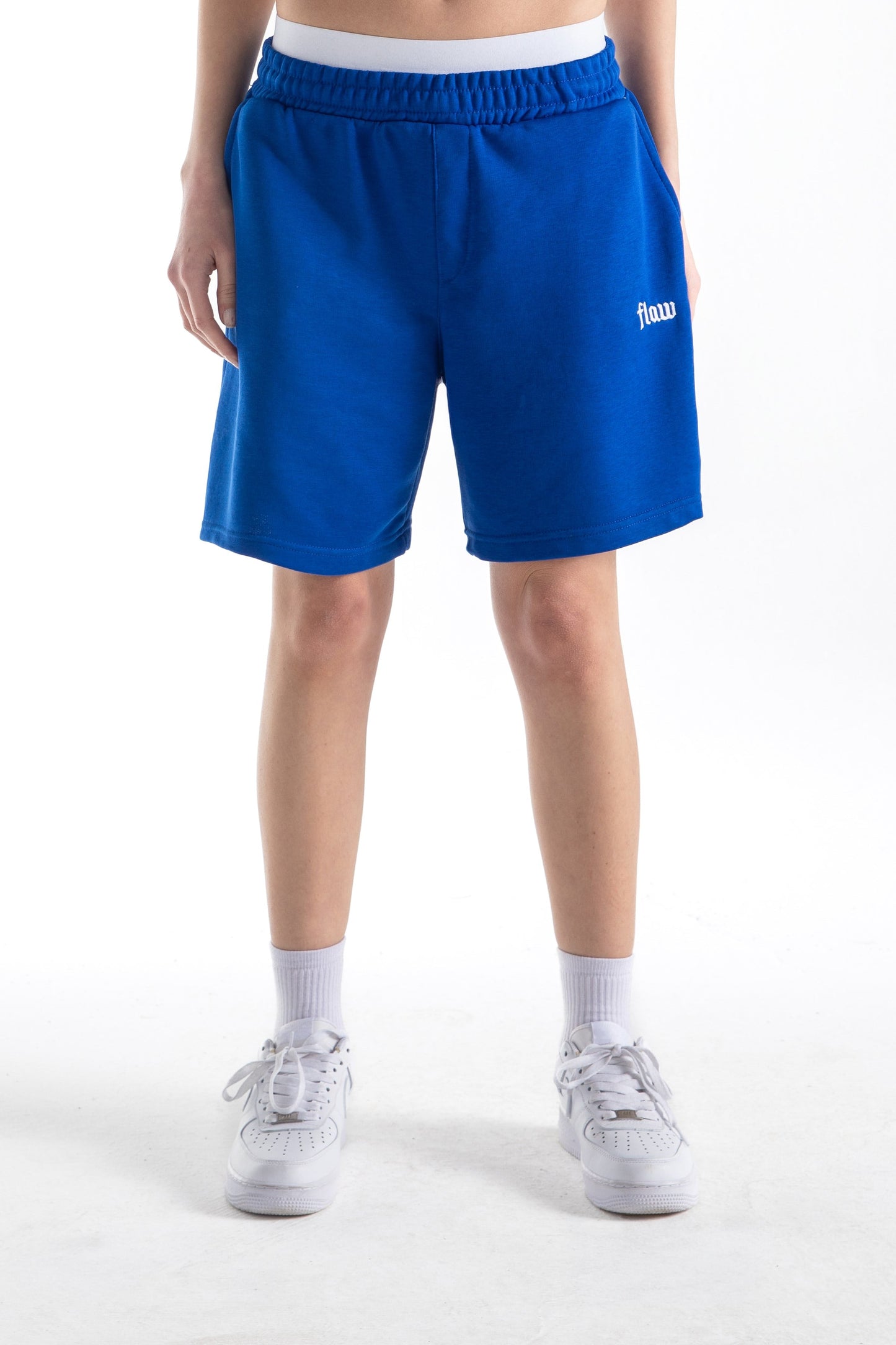 Flaw Embroidered Elastic Waist Shorts