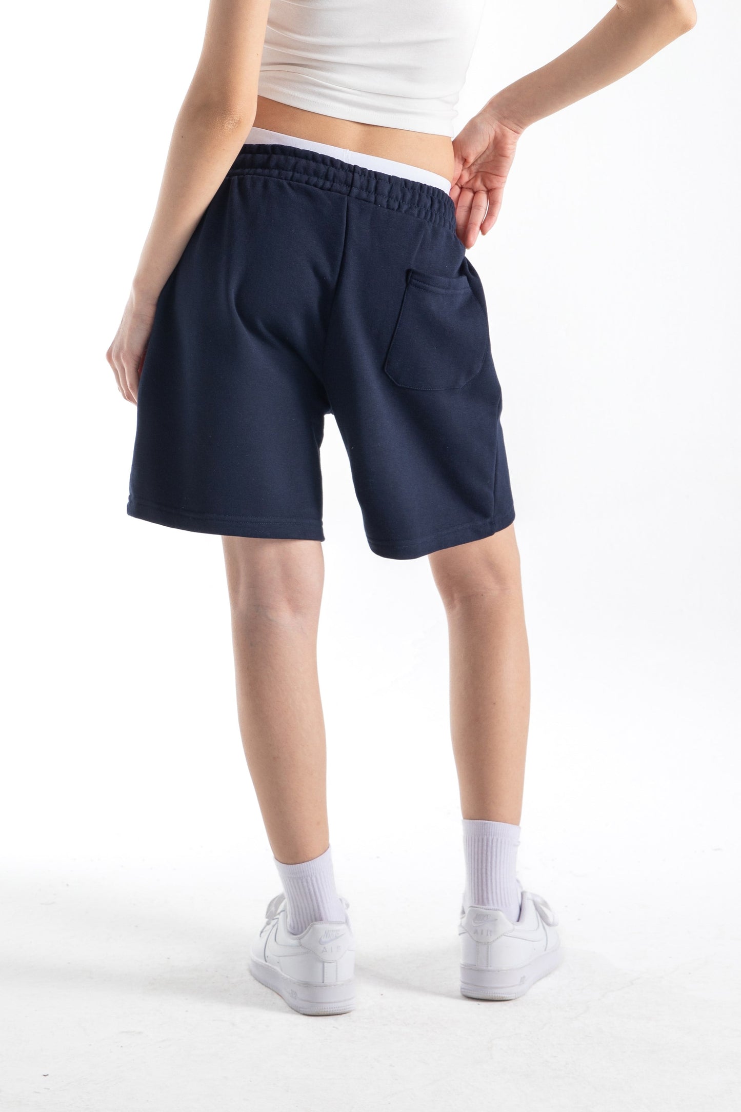 Flaw Embroidered Elastic Waist Shorts