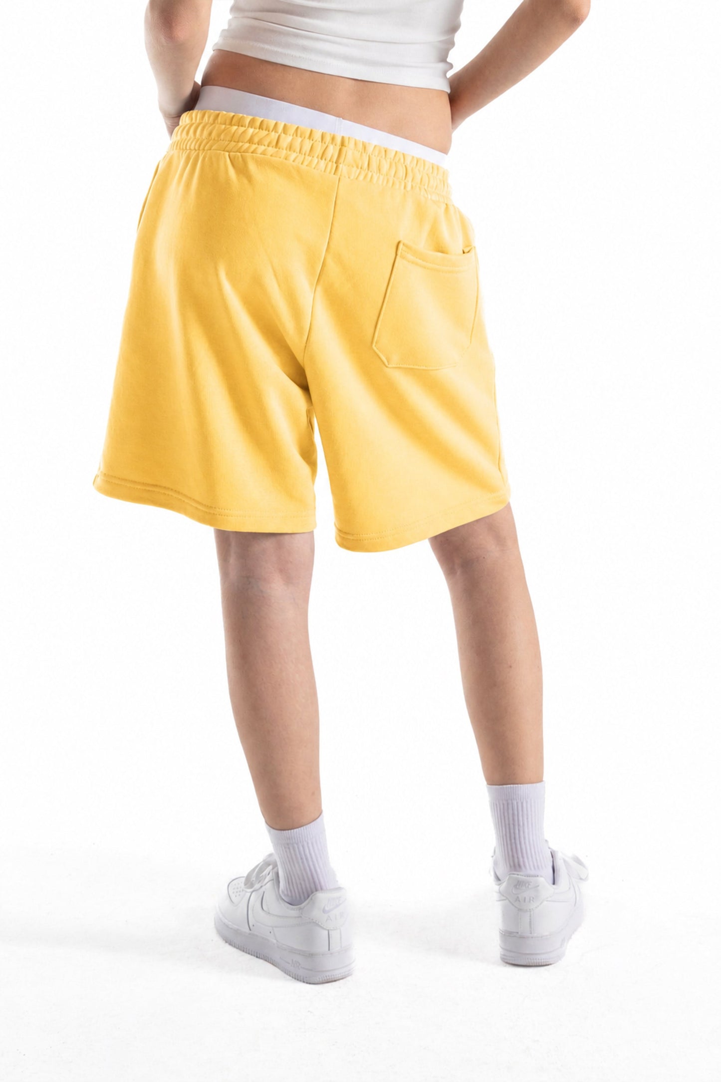 Flaw Embroidered Elastic Waist Shorts