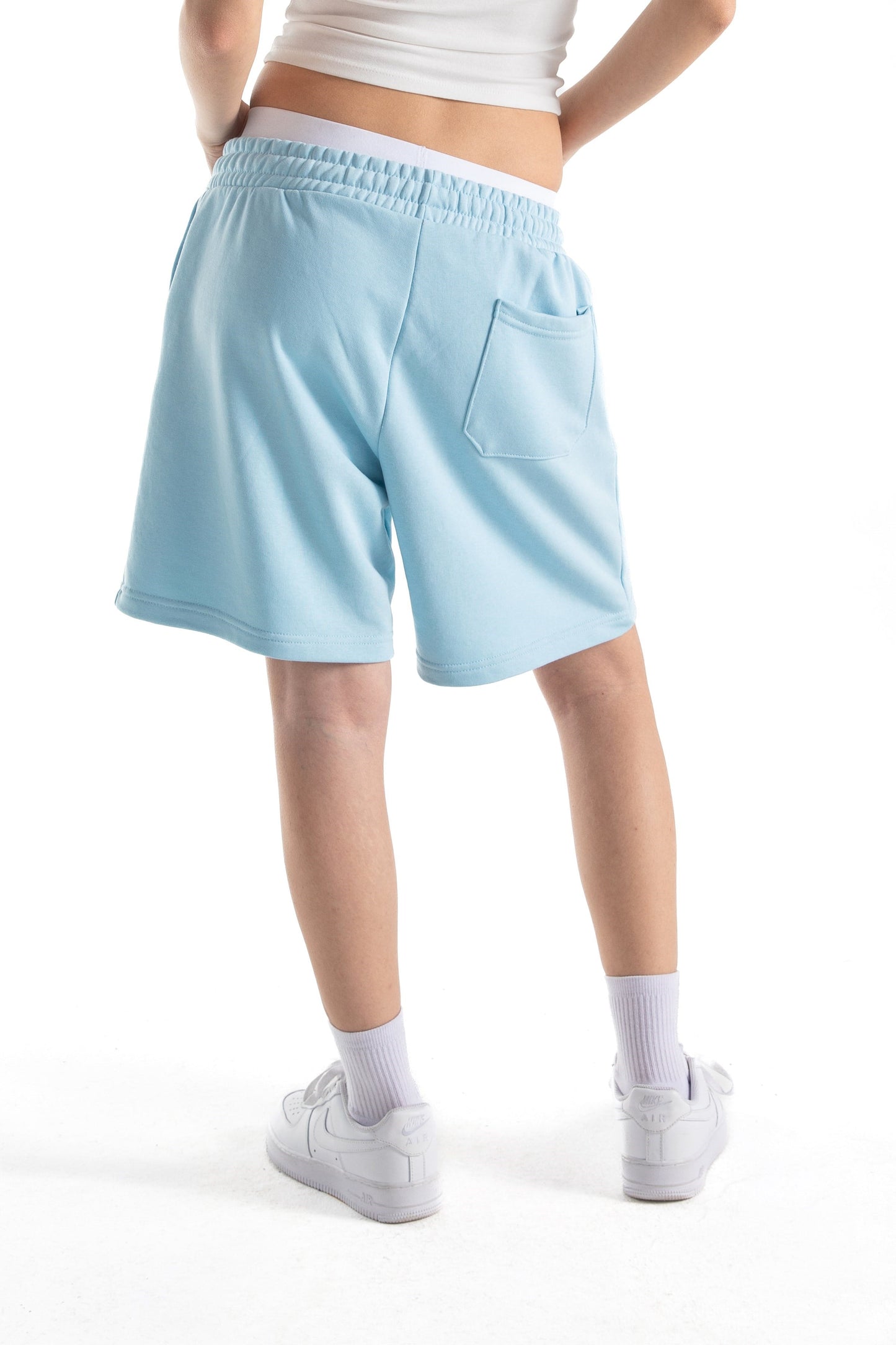 Flaw Embroidered Elastic Waist Shorts