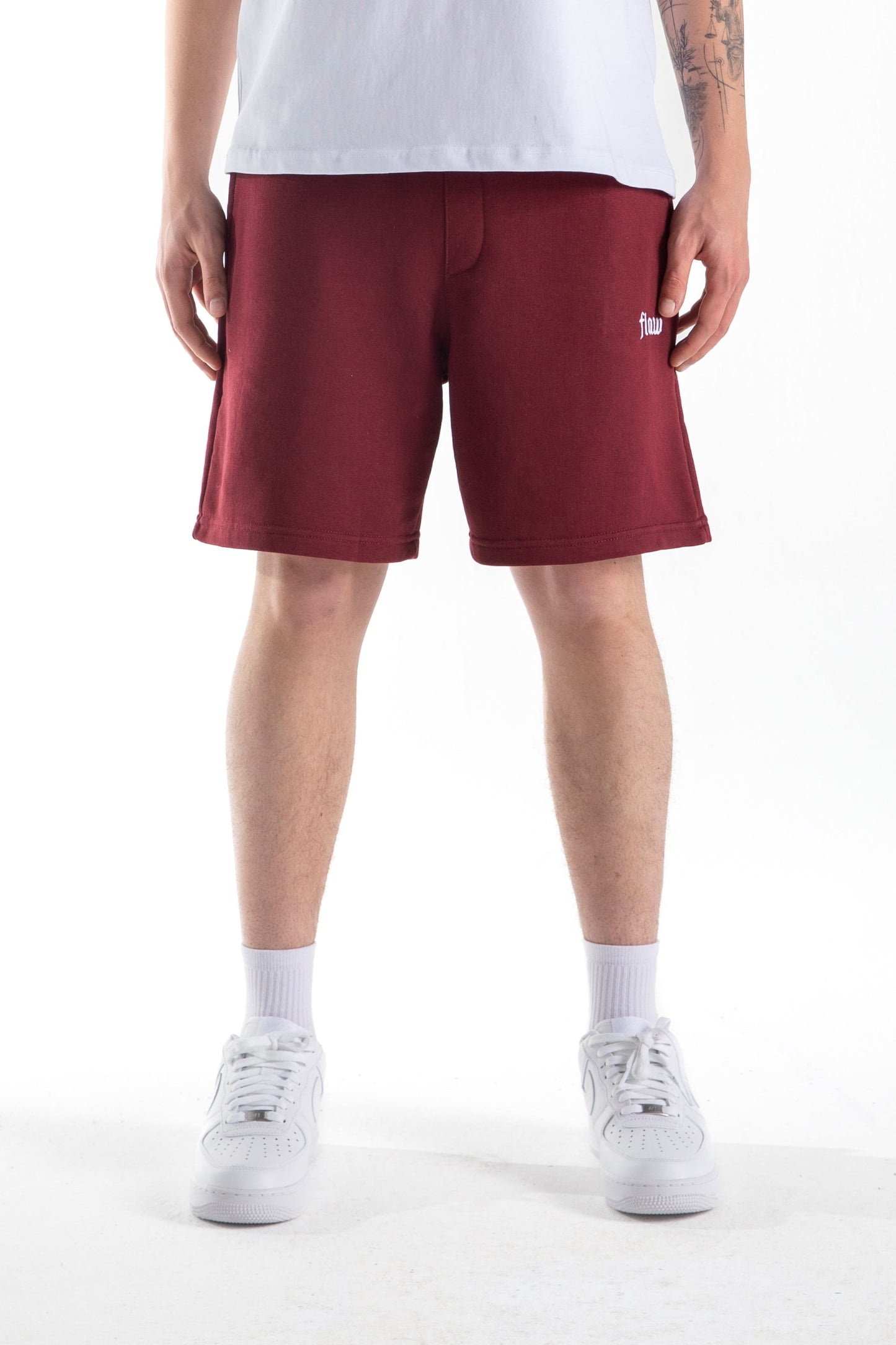 Flaw Embroidered Elastic Waist Shorts