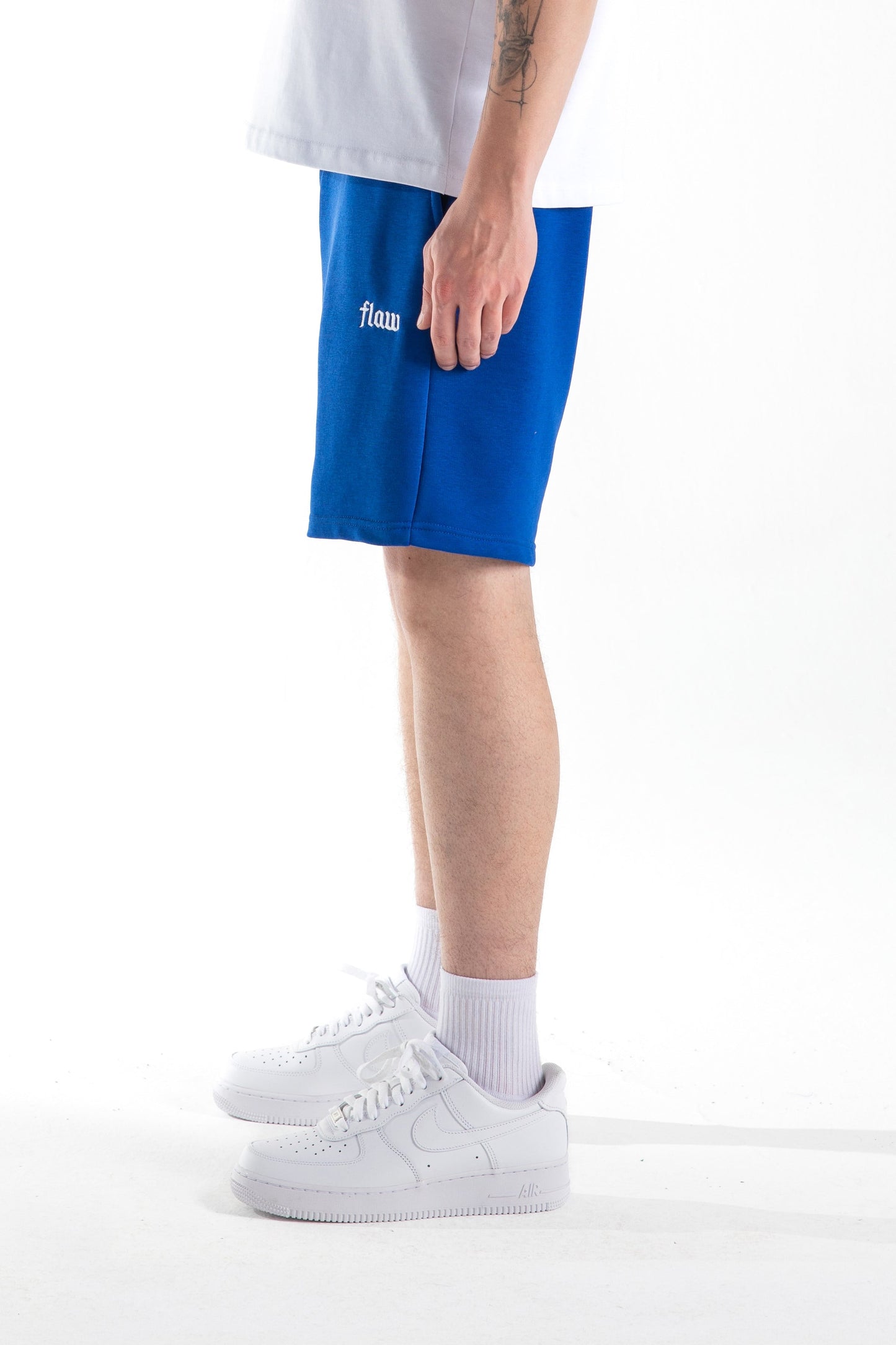 Flaw Embroidered Elastic Waist Shorts