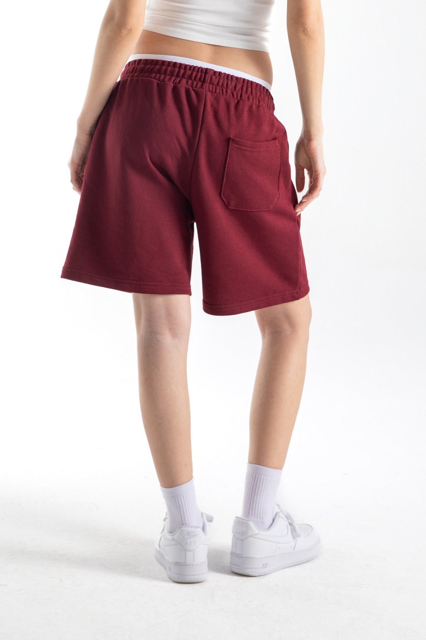 Flaw Embroidered Elastic Waist Shorts