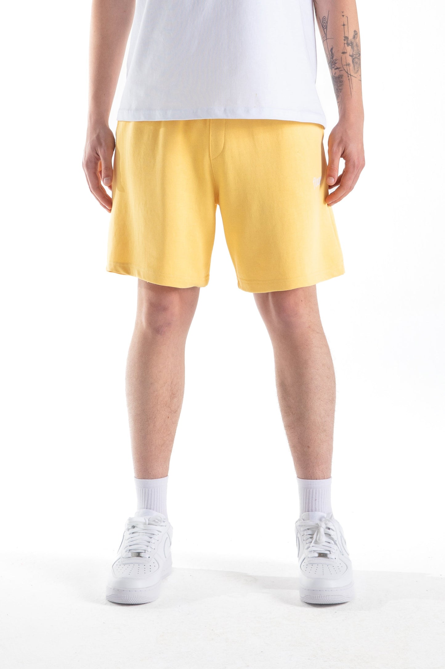 Flaw Embroidered Elastic Waist Shorts