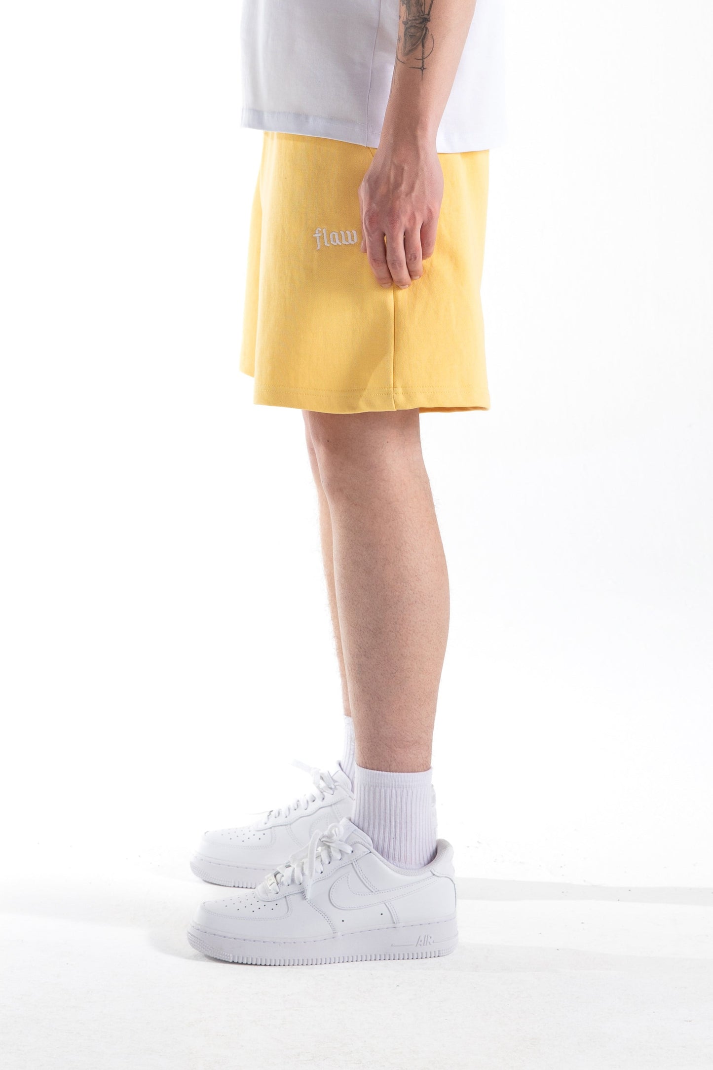 Flaw Embroidered Elastic Waist Shorts