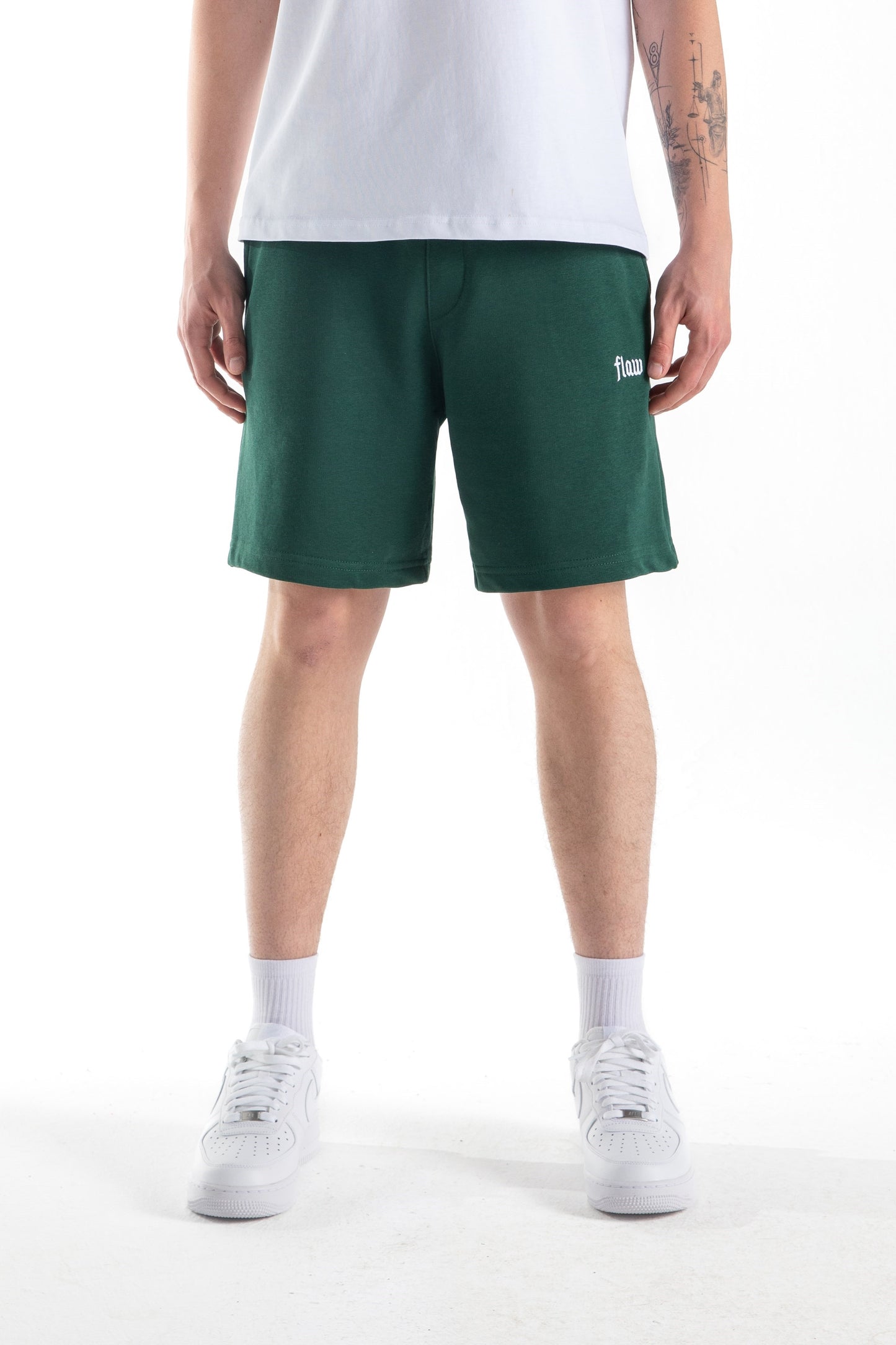 Flaw Embroidered Elastic Waist Shorts