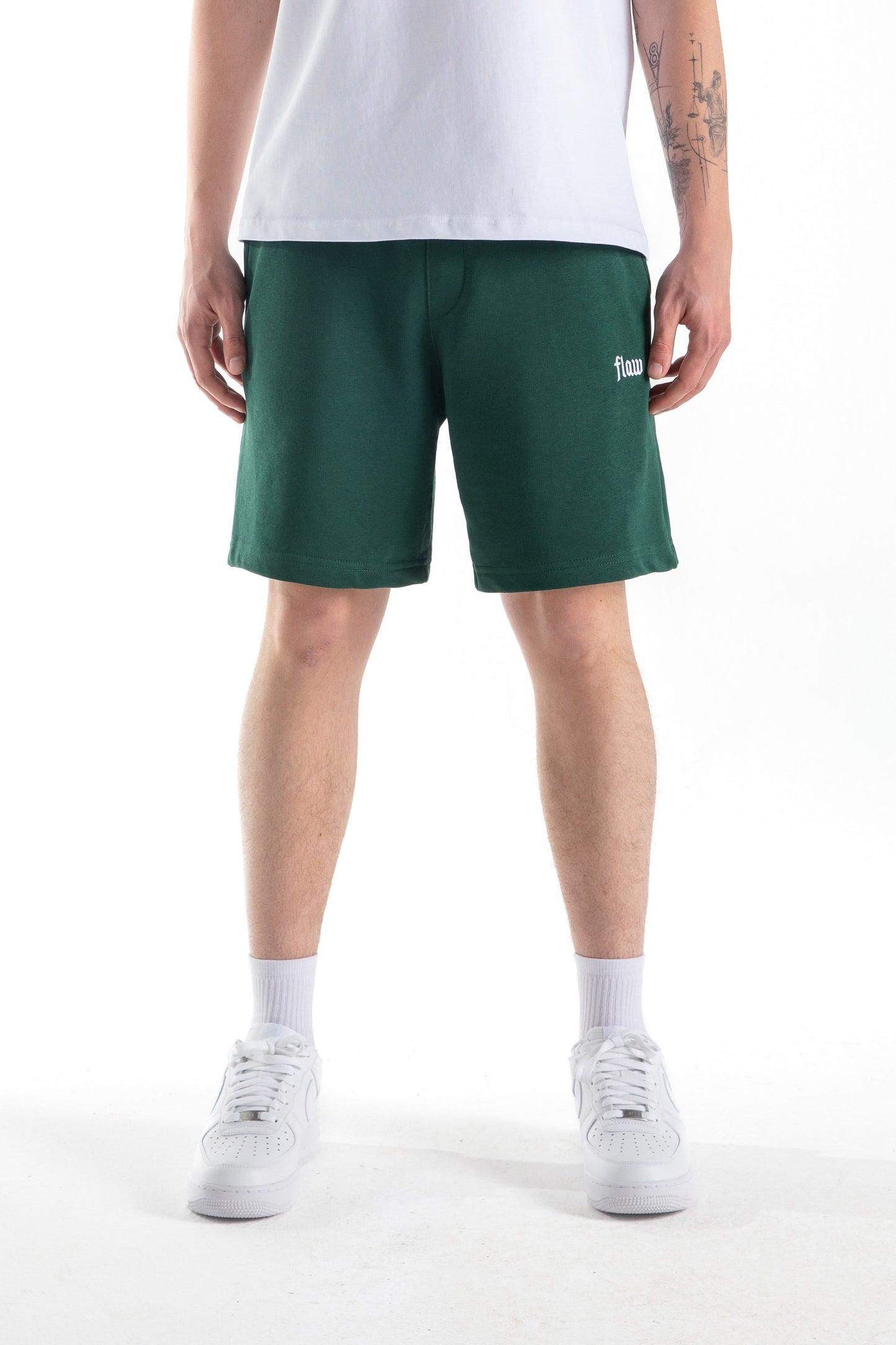 Flaw Embroidered Elastic Waist Shorts