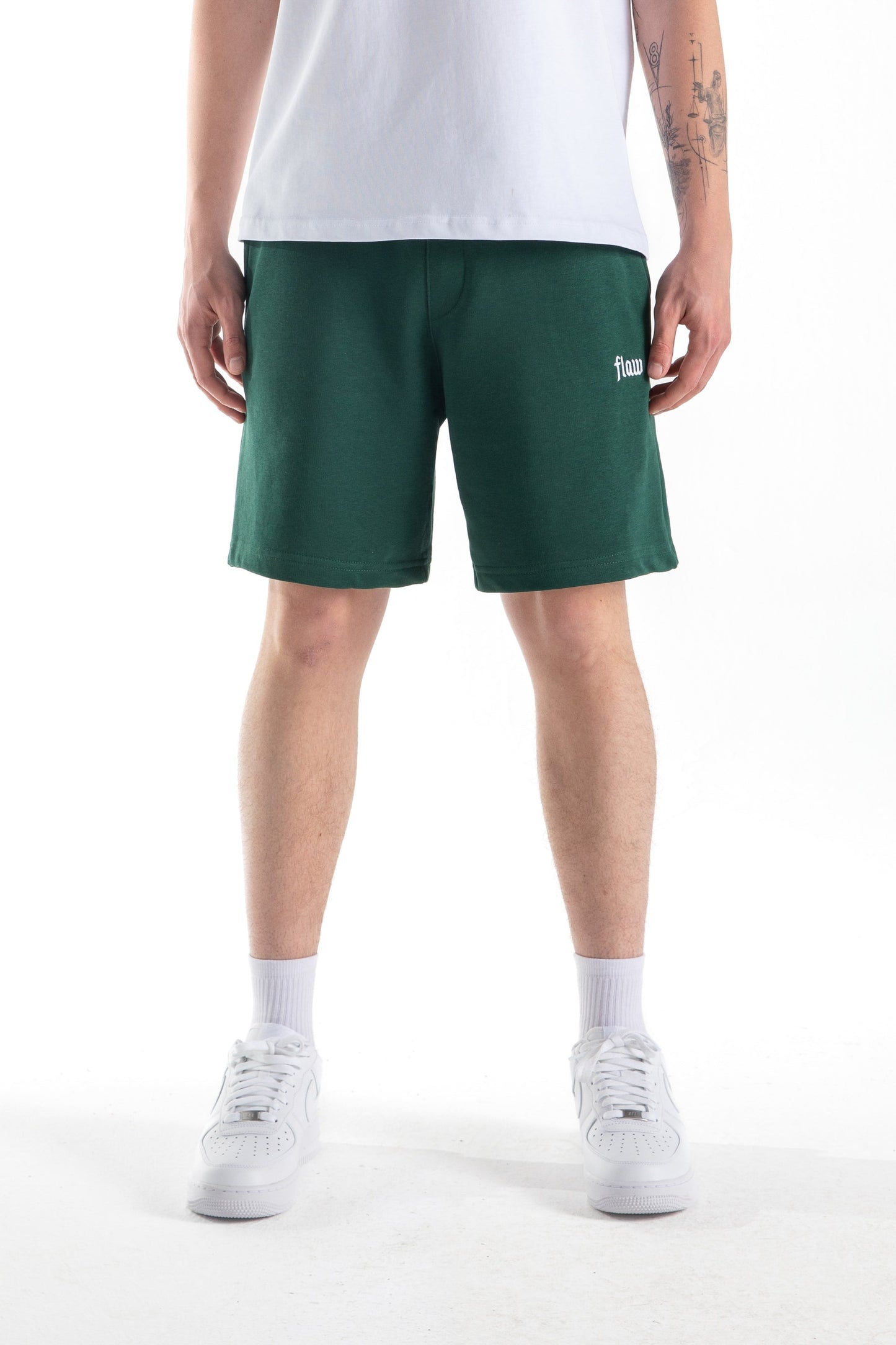 Flaw Embroidered Elastic Waist Shorts
