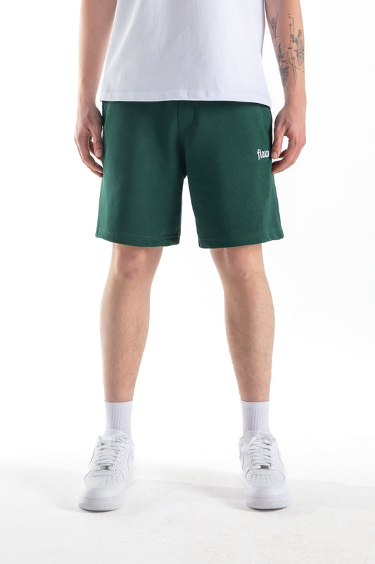 Flaw Embroidered Elastic Waist Shorts