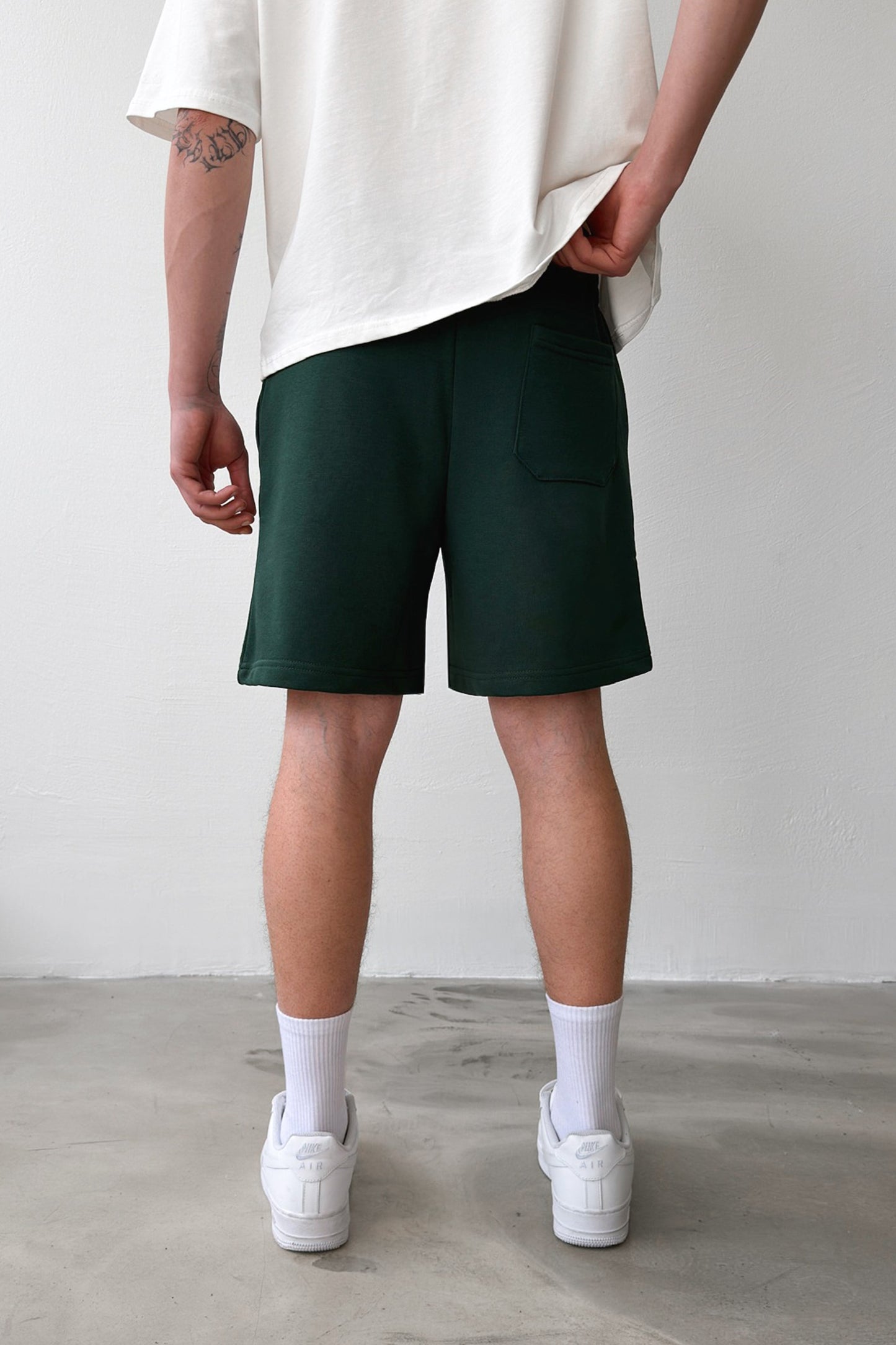 Flaw Embroidered Elastic Waist Shorts