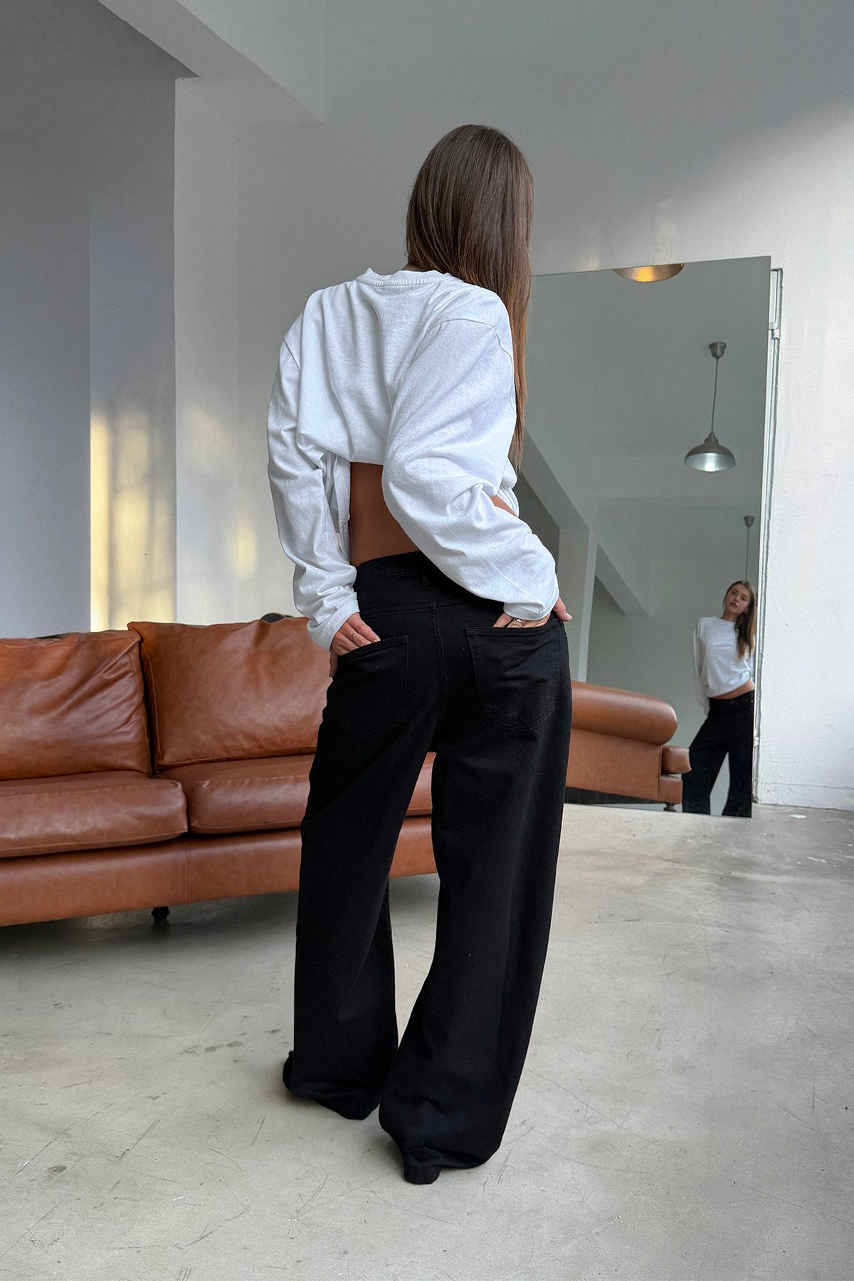 FW Raw Black Baggy Jean