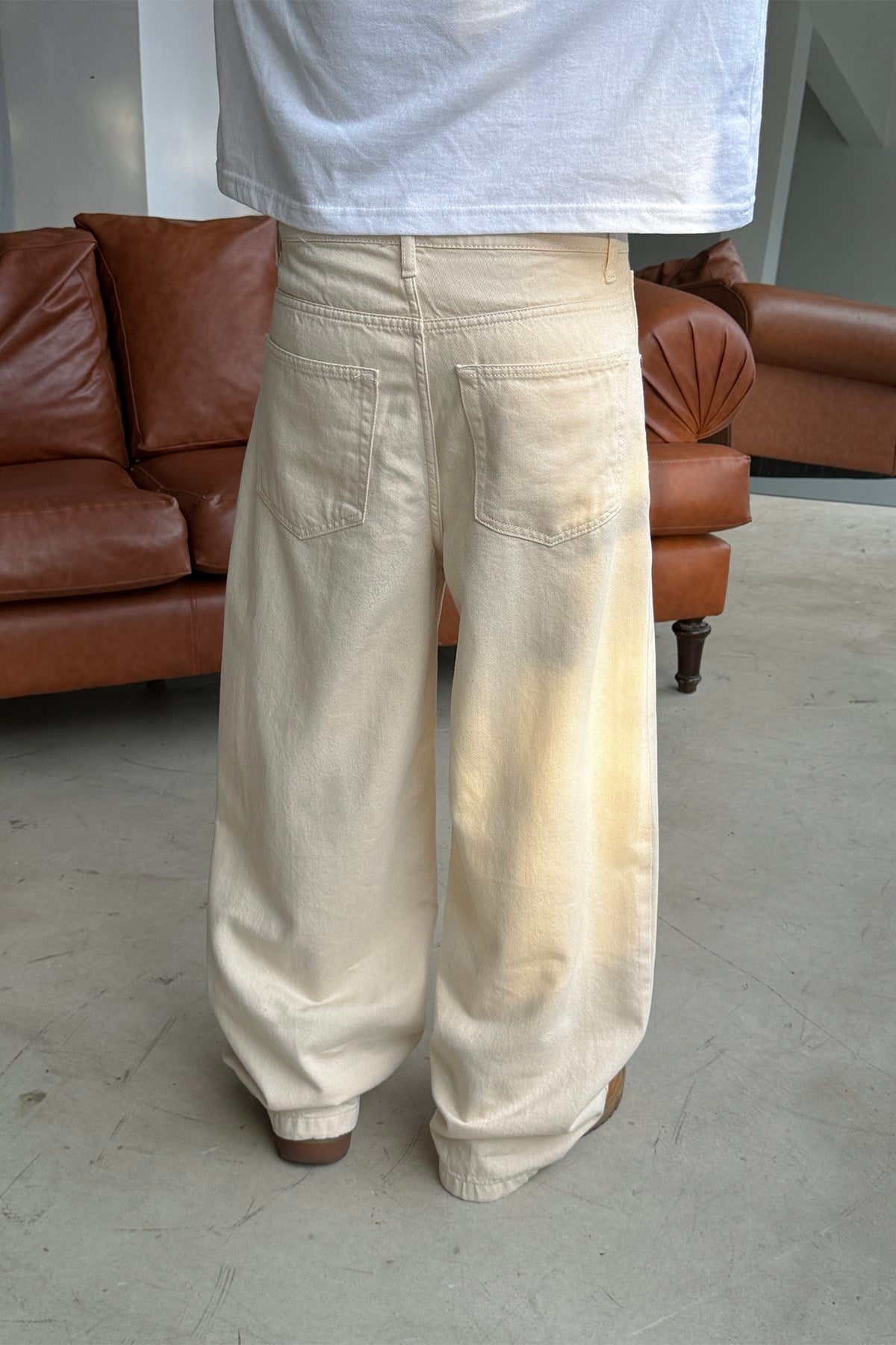 FW Raw Ecru Baggy Jean