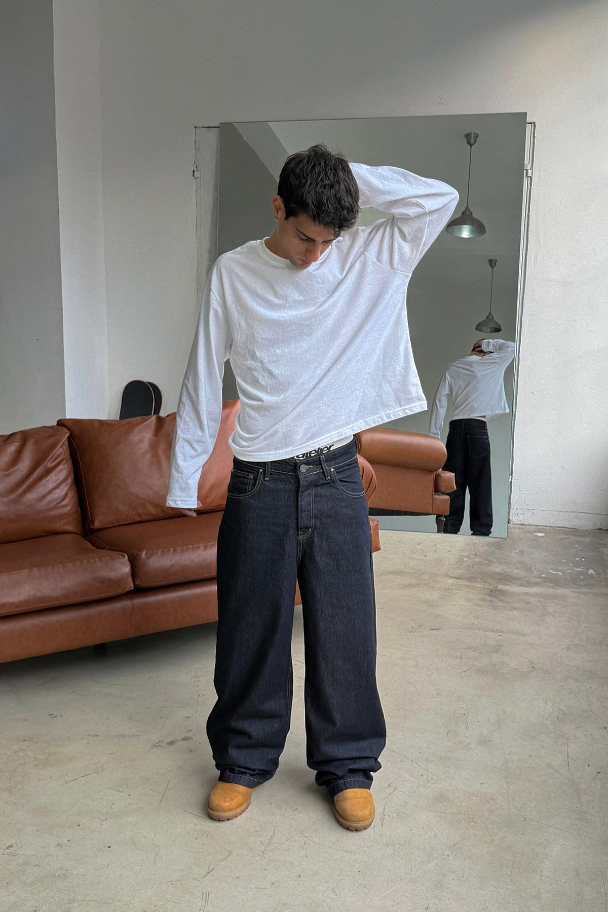 FW Raw Deep Blue Baggy Jean