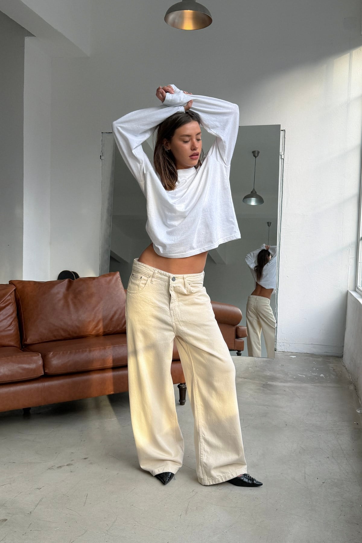 FW Raw Ecru Baggy Jean