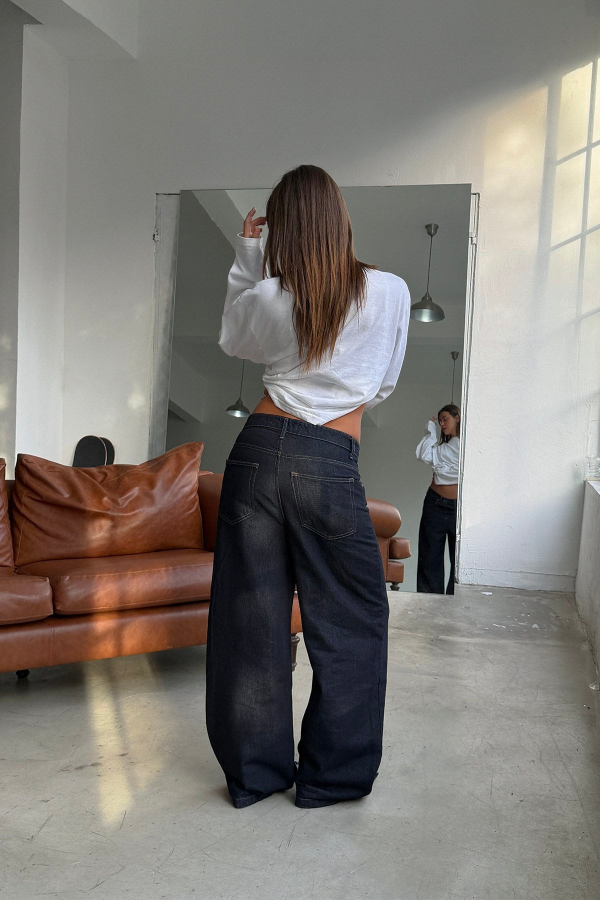 FW Raw Deep Blue Baggy Jean