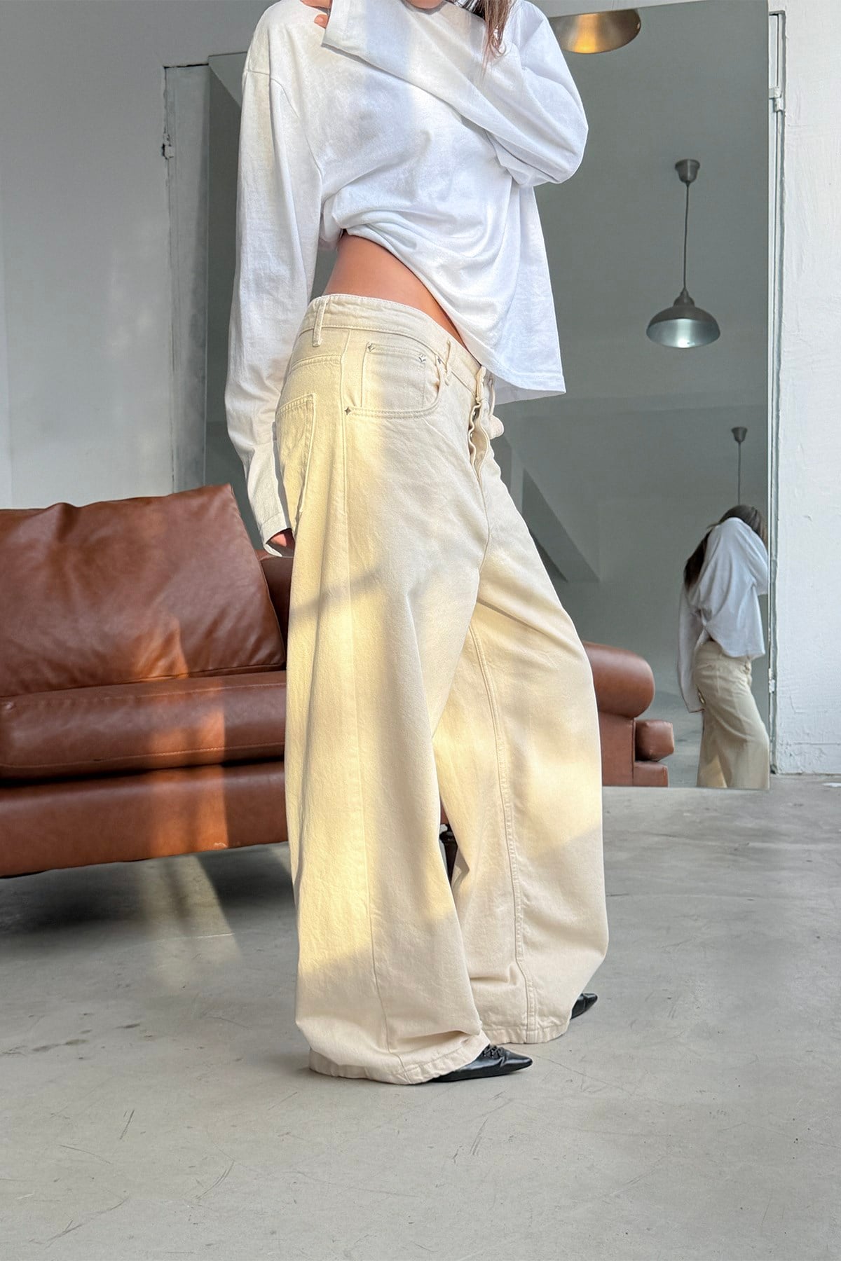 FW Raw Ecru Baggy Jean