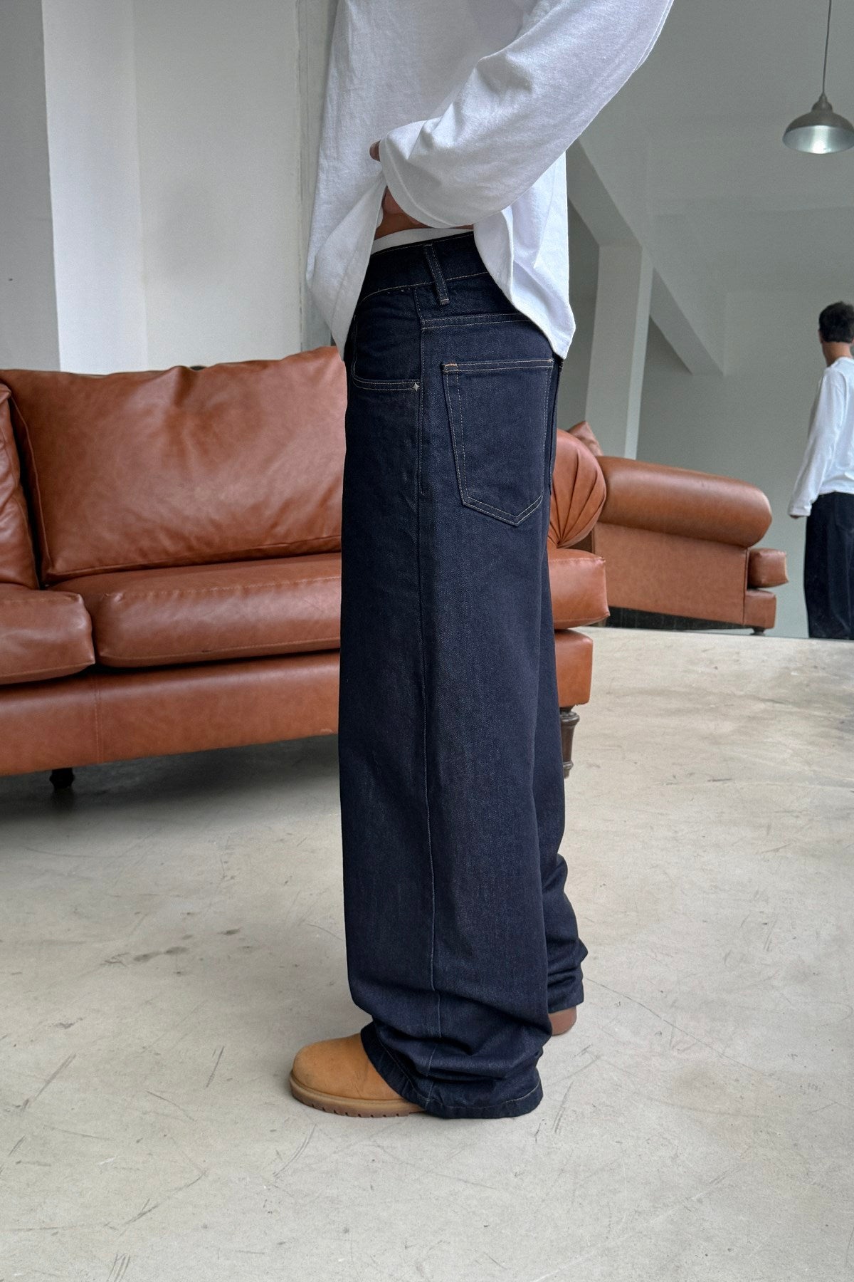 FW Raw Deep Blue Baggy Jean