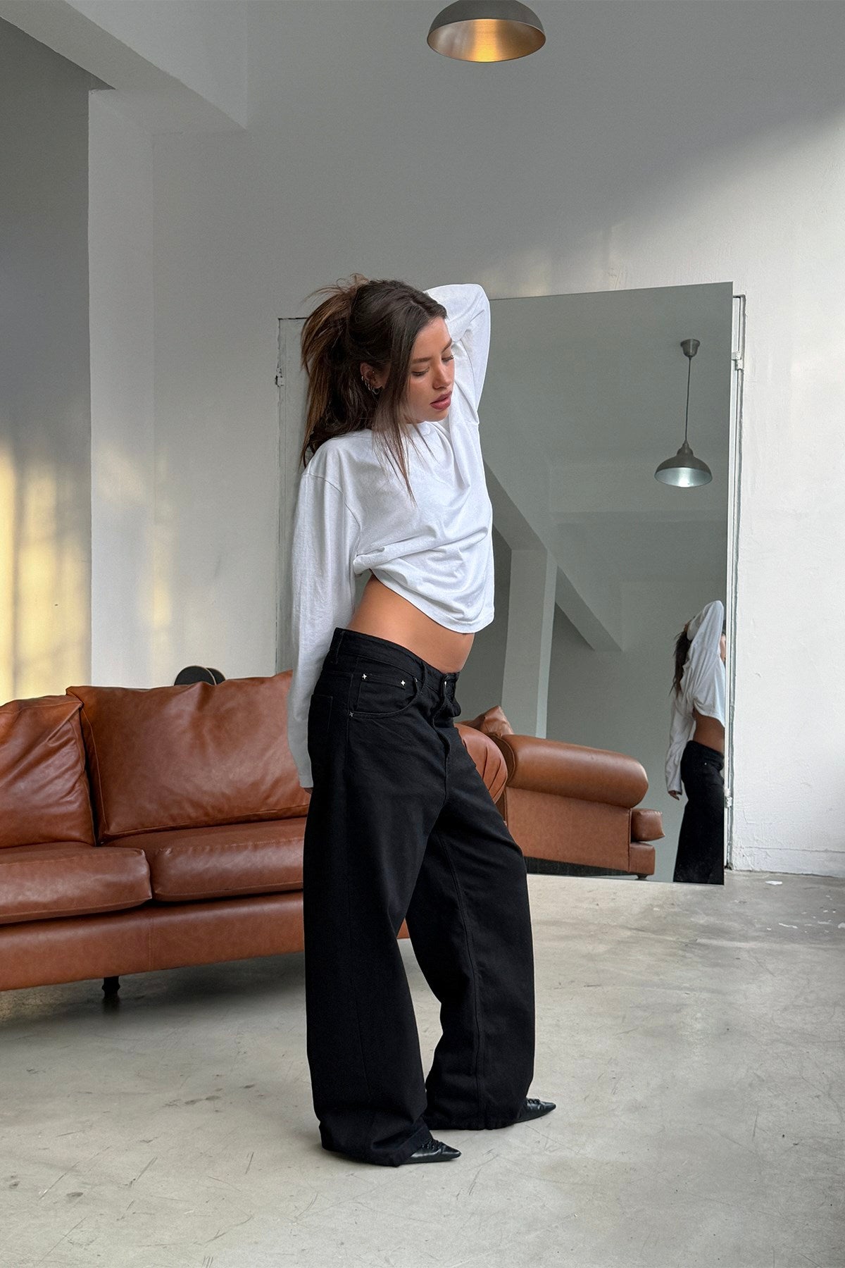 FW Raw Black Baggy Jean